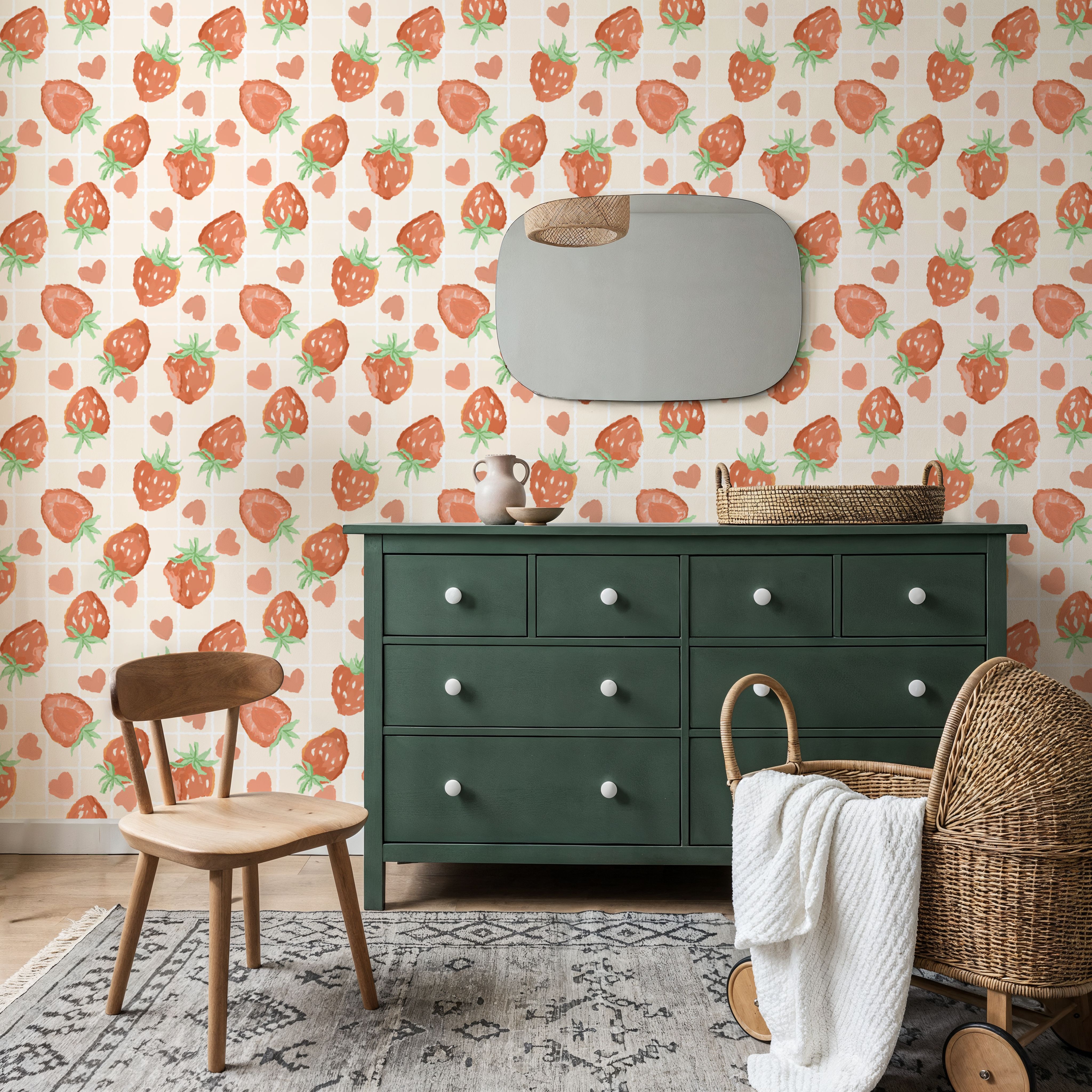 Heartful Strawberries, Wallpaper