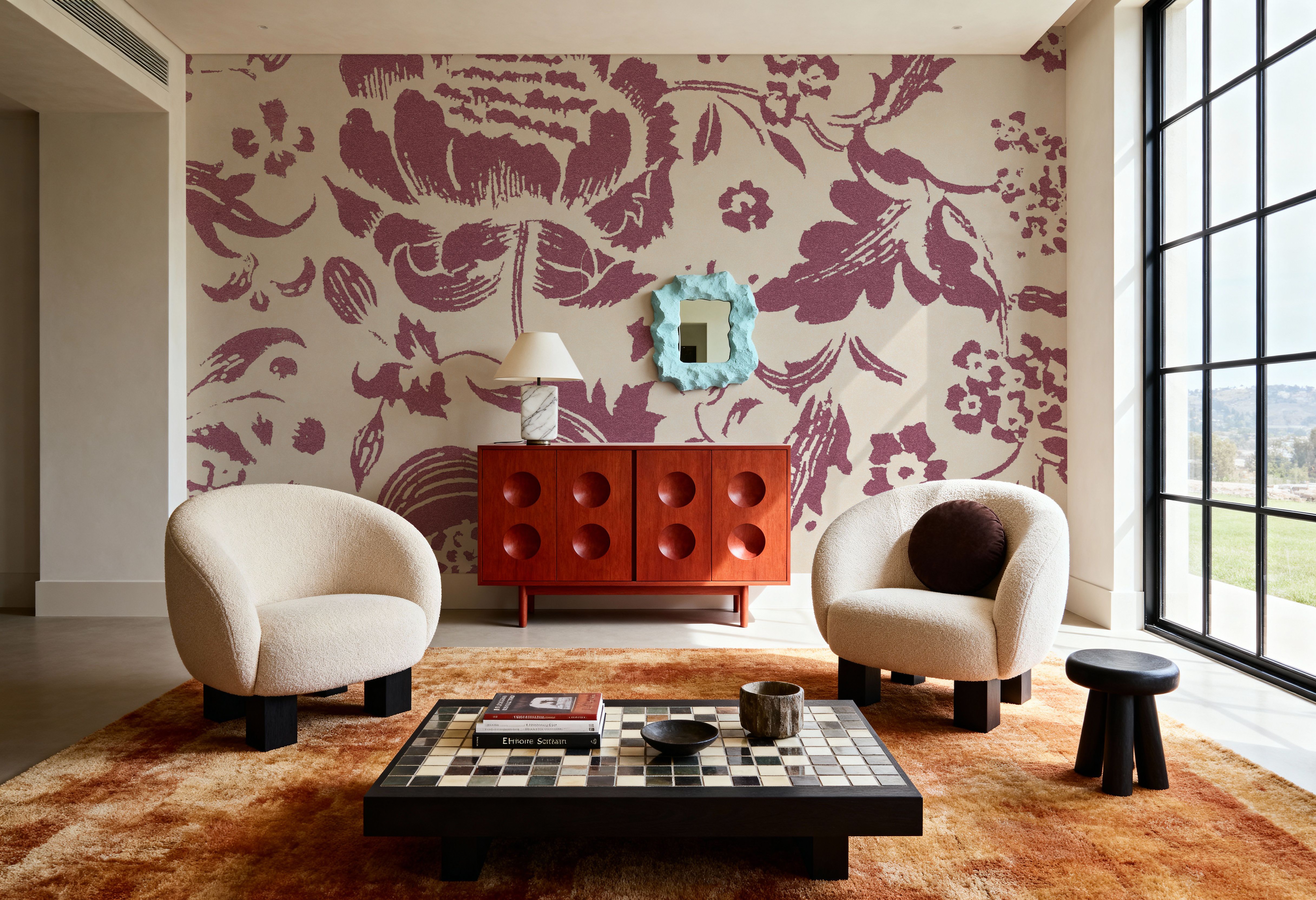 Floral Toile I Berry