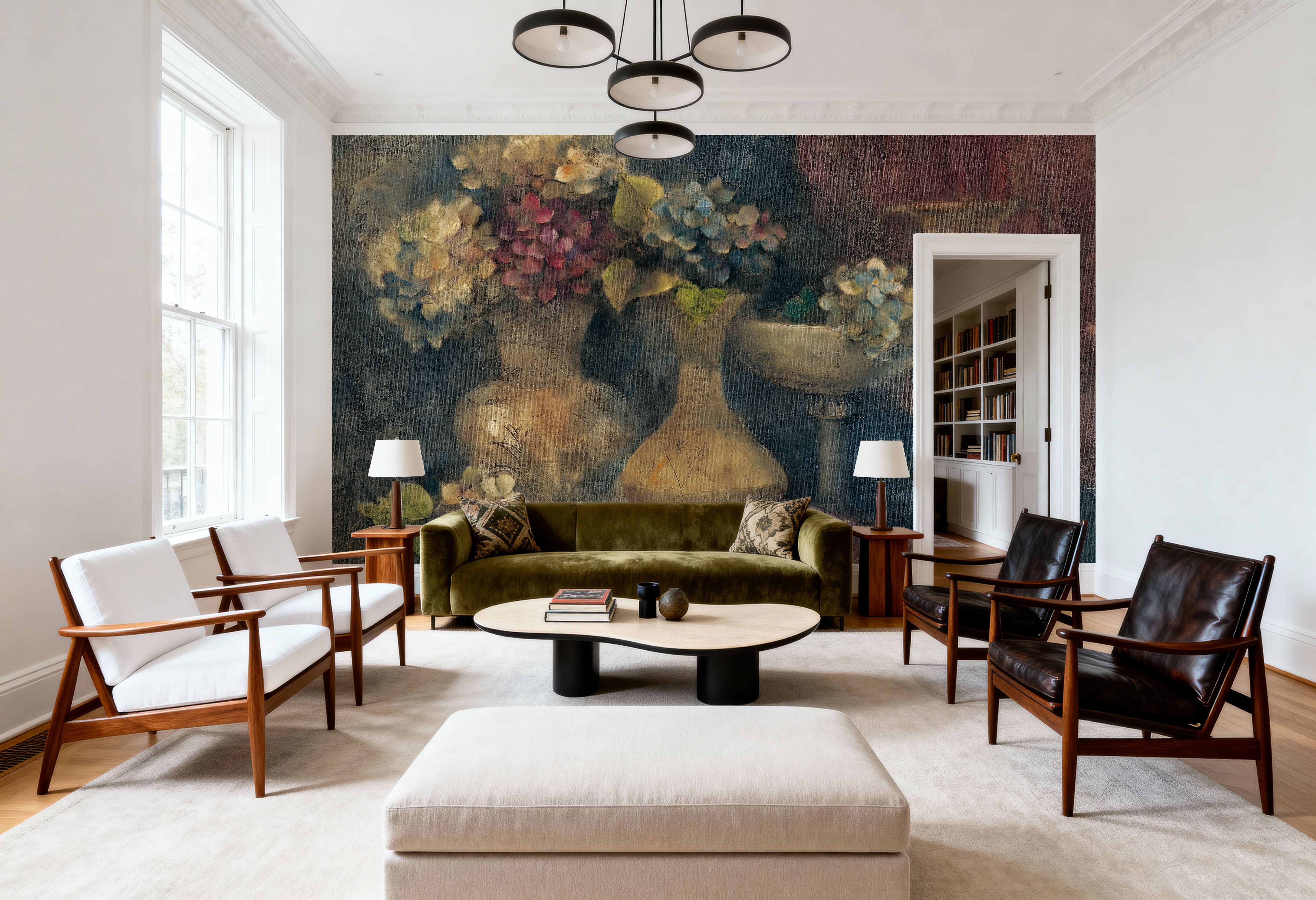 Composition in Blue, Papel pintado