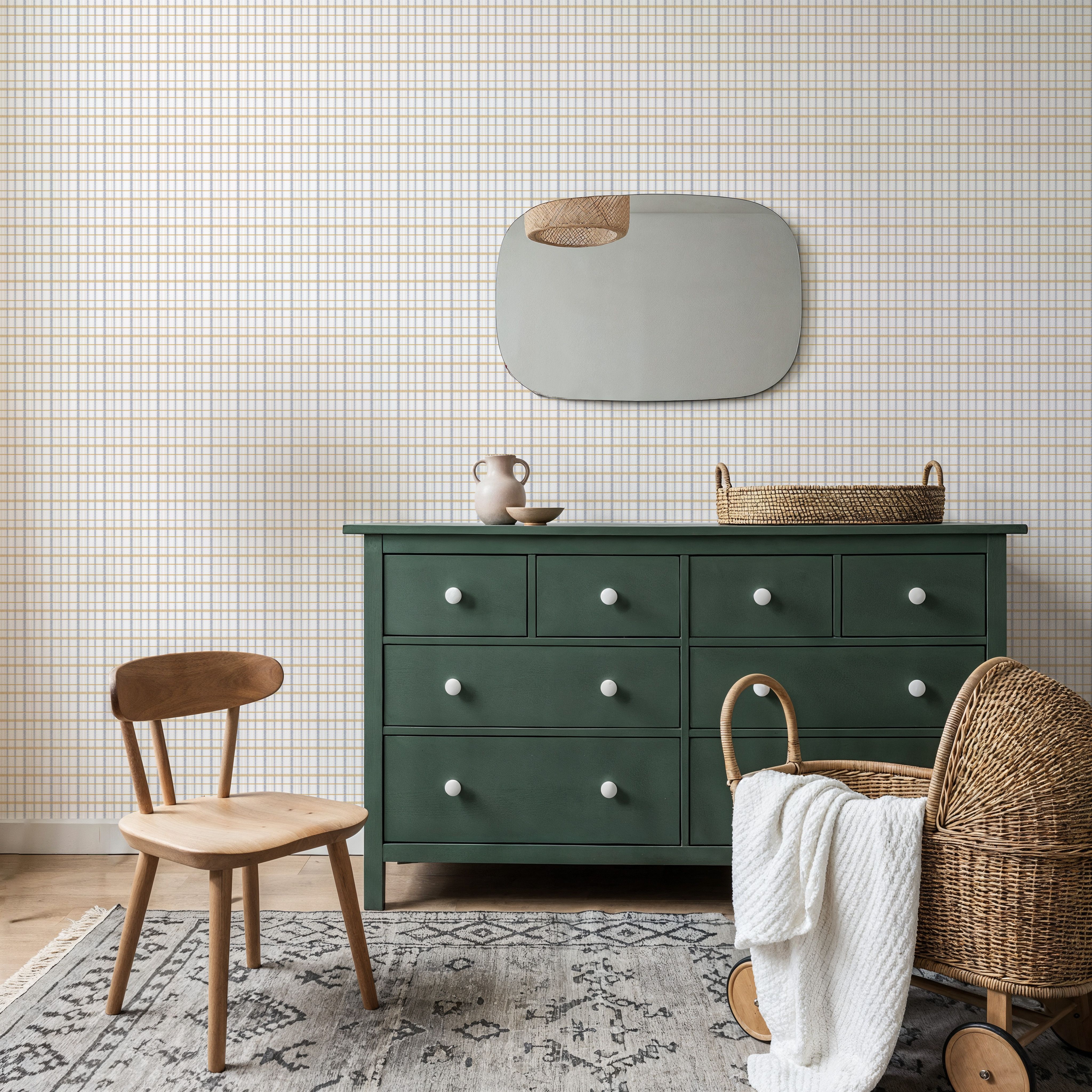 Stiched Linen Rouen, Wallpaper