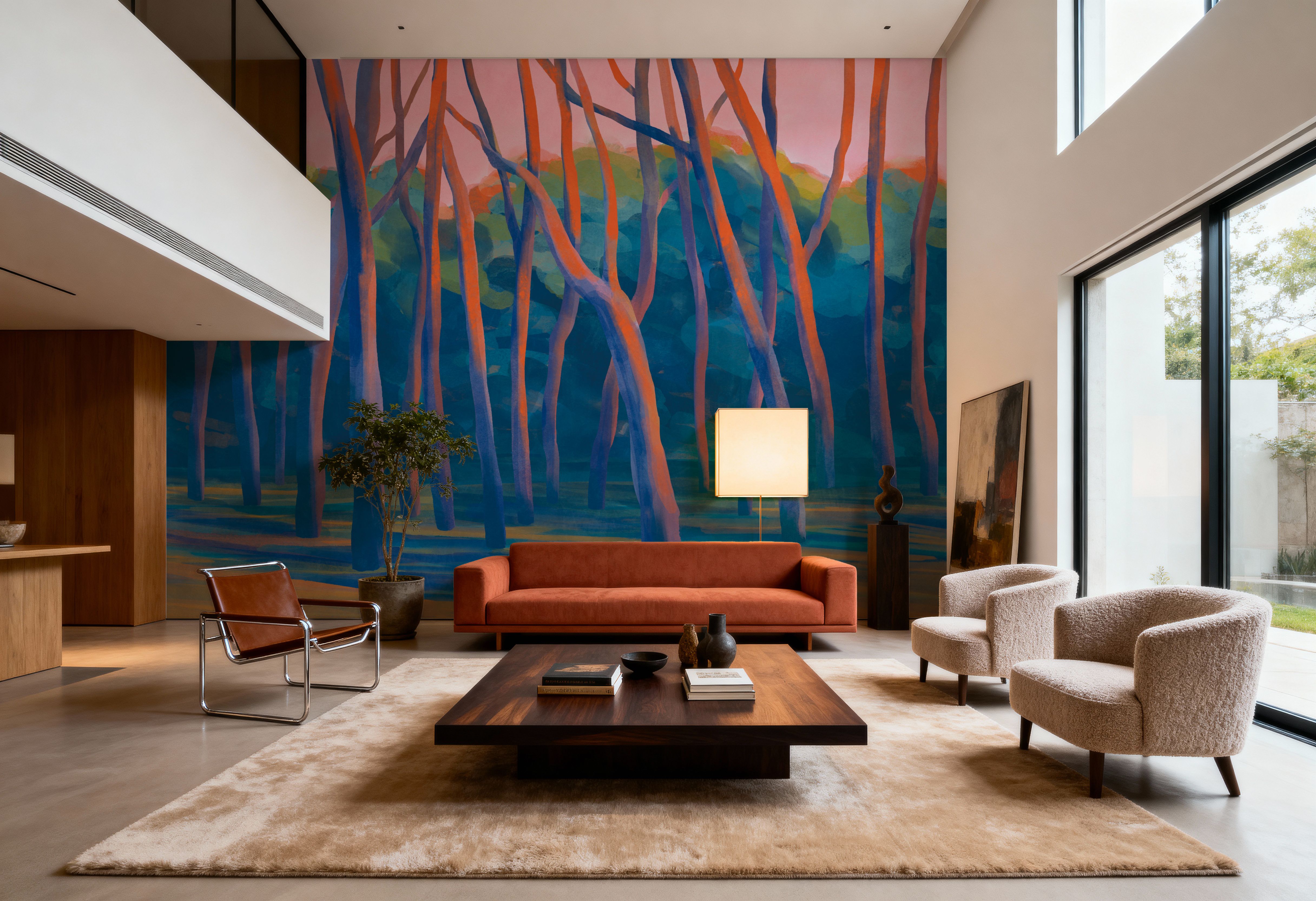 Dune Forest, Orange, Wallpaper