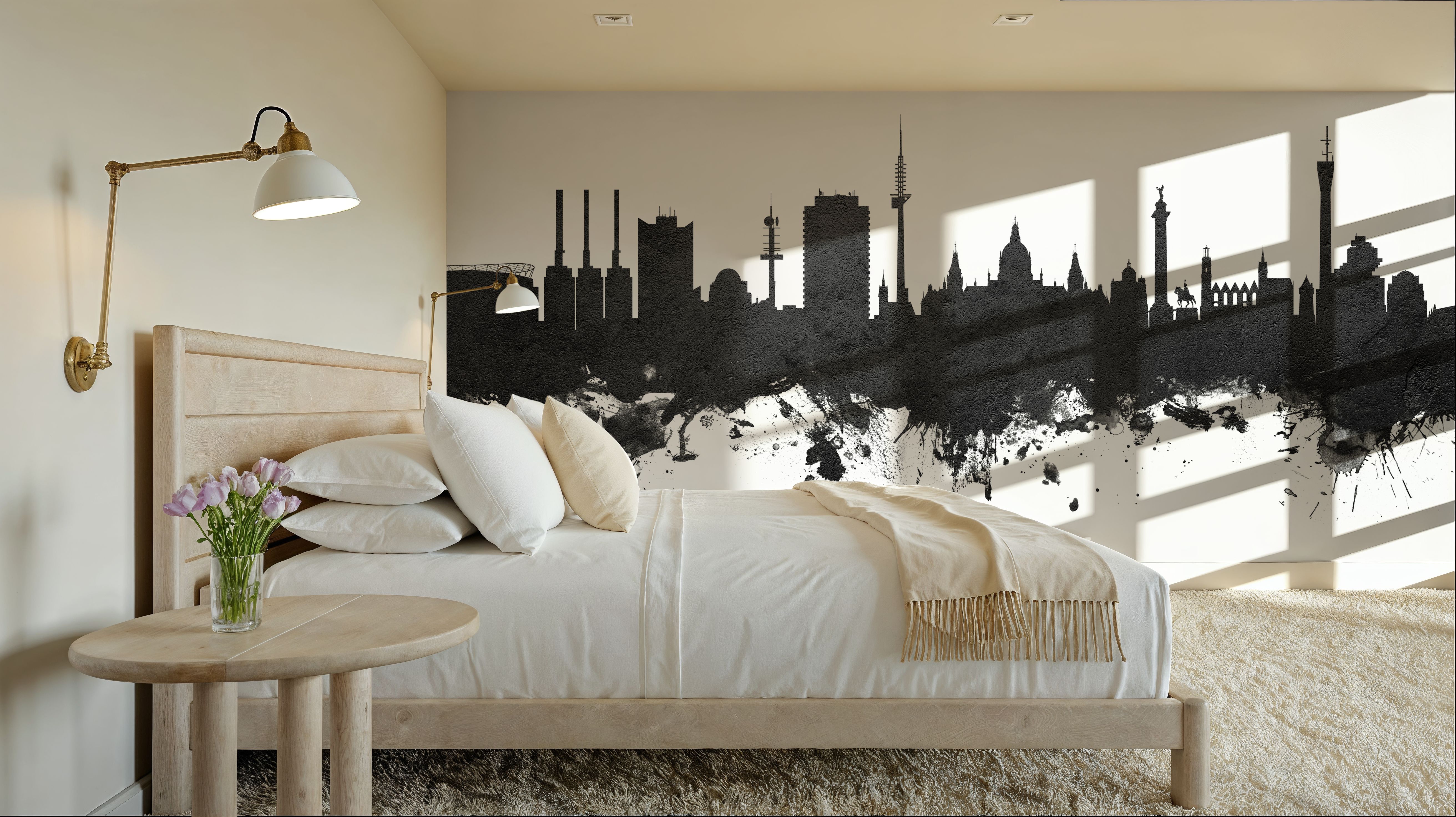 Hannover Germany Skyline Black & White, Tapeten