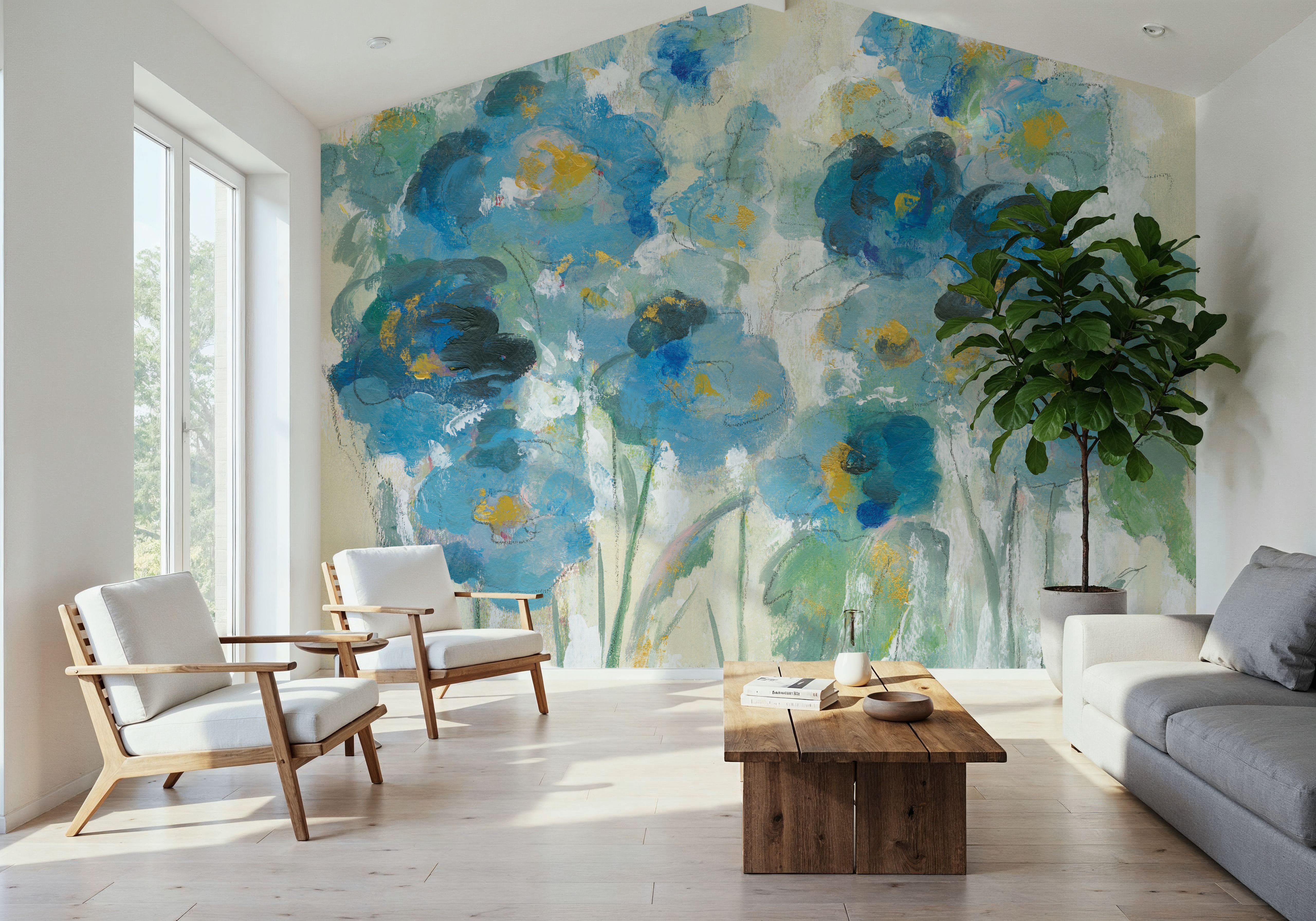 Blue Blooms, Tapeten