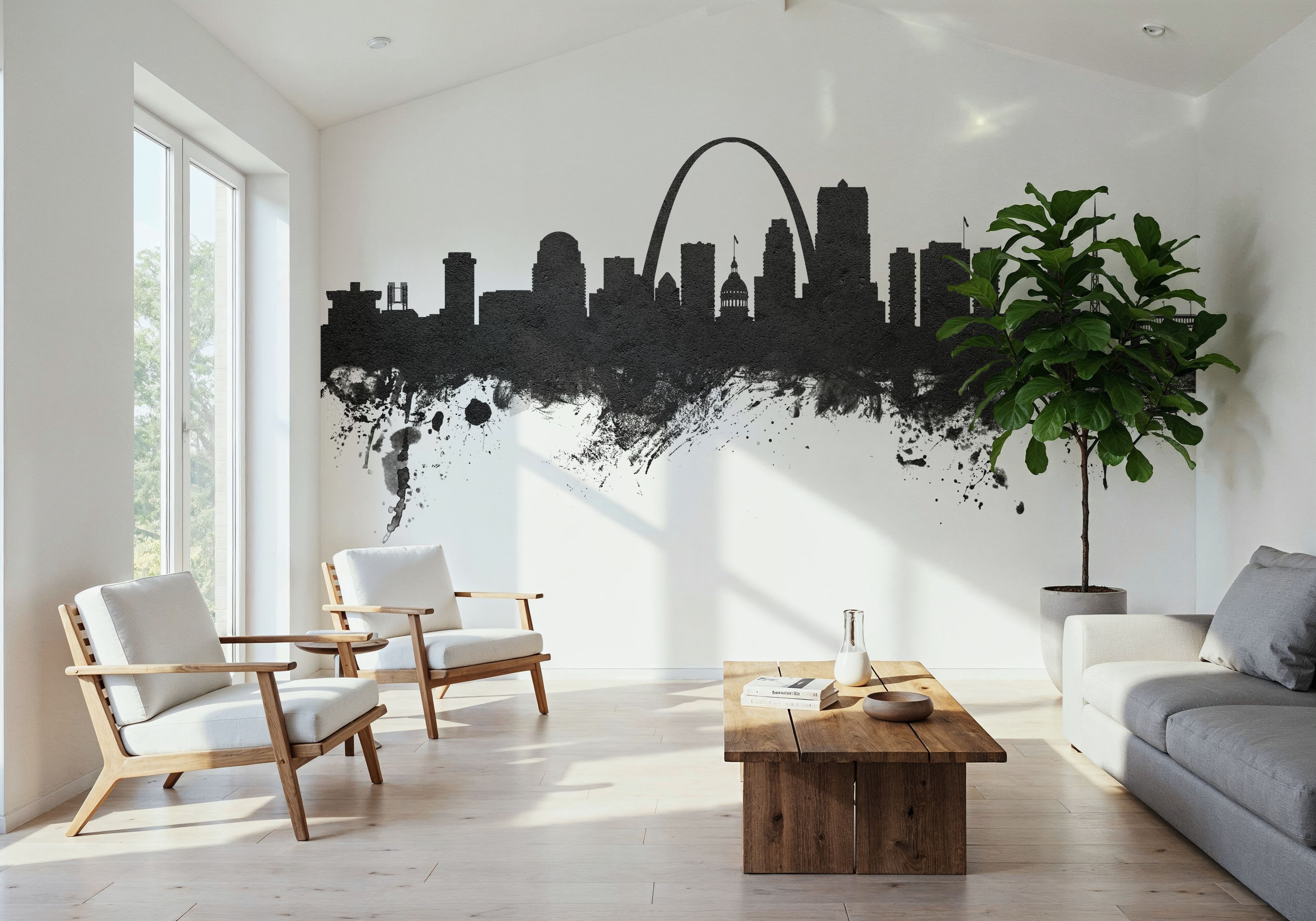 St Louis Missouri Skyline Black & White, Wallpaper