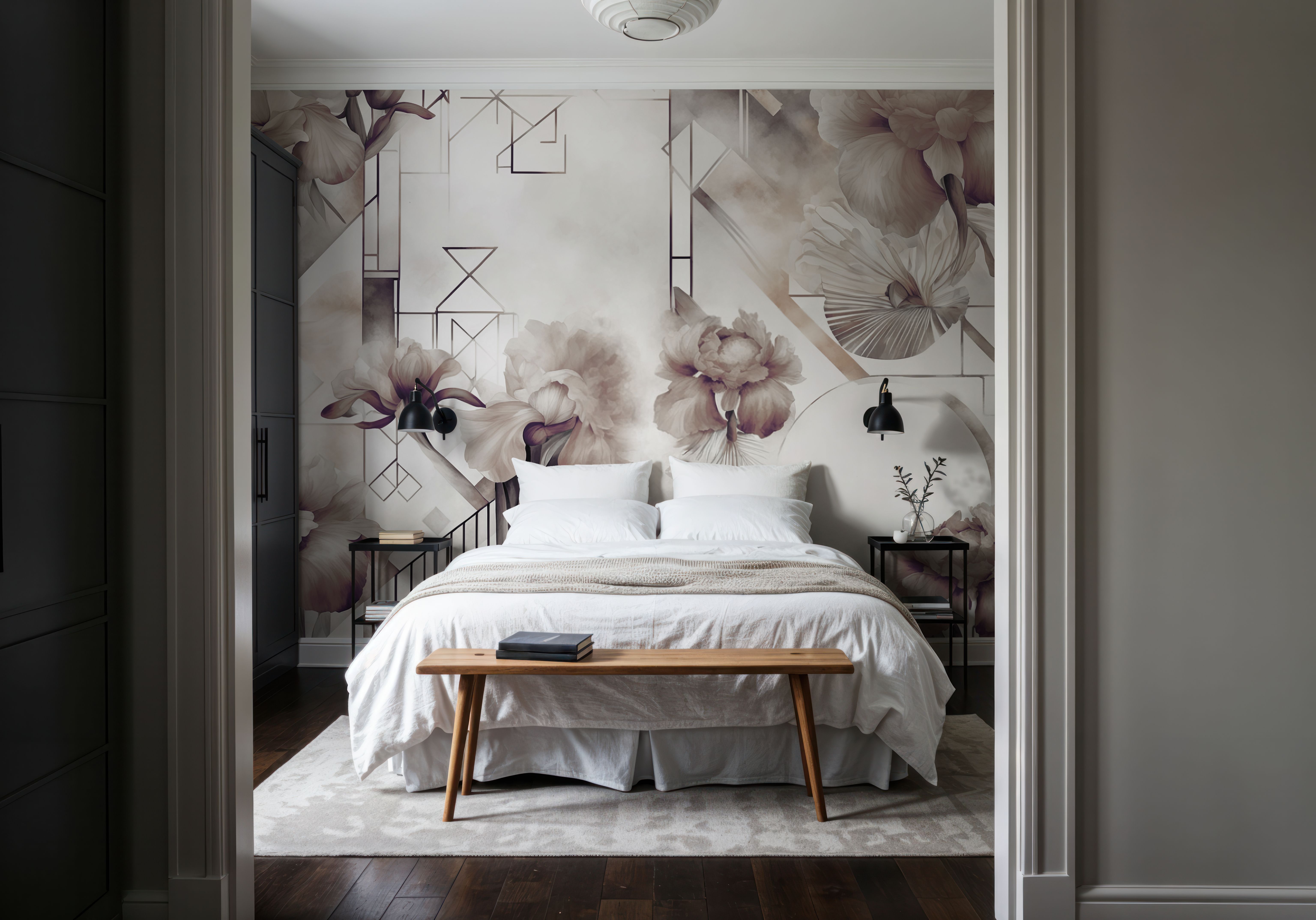 Watercolor Geometry Brown, Wallpaper