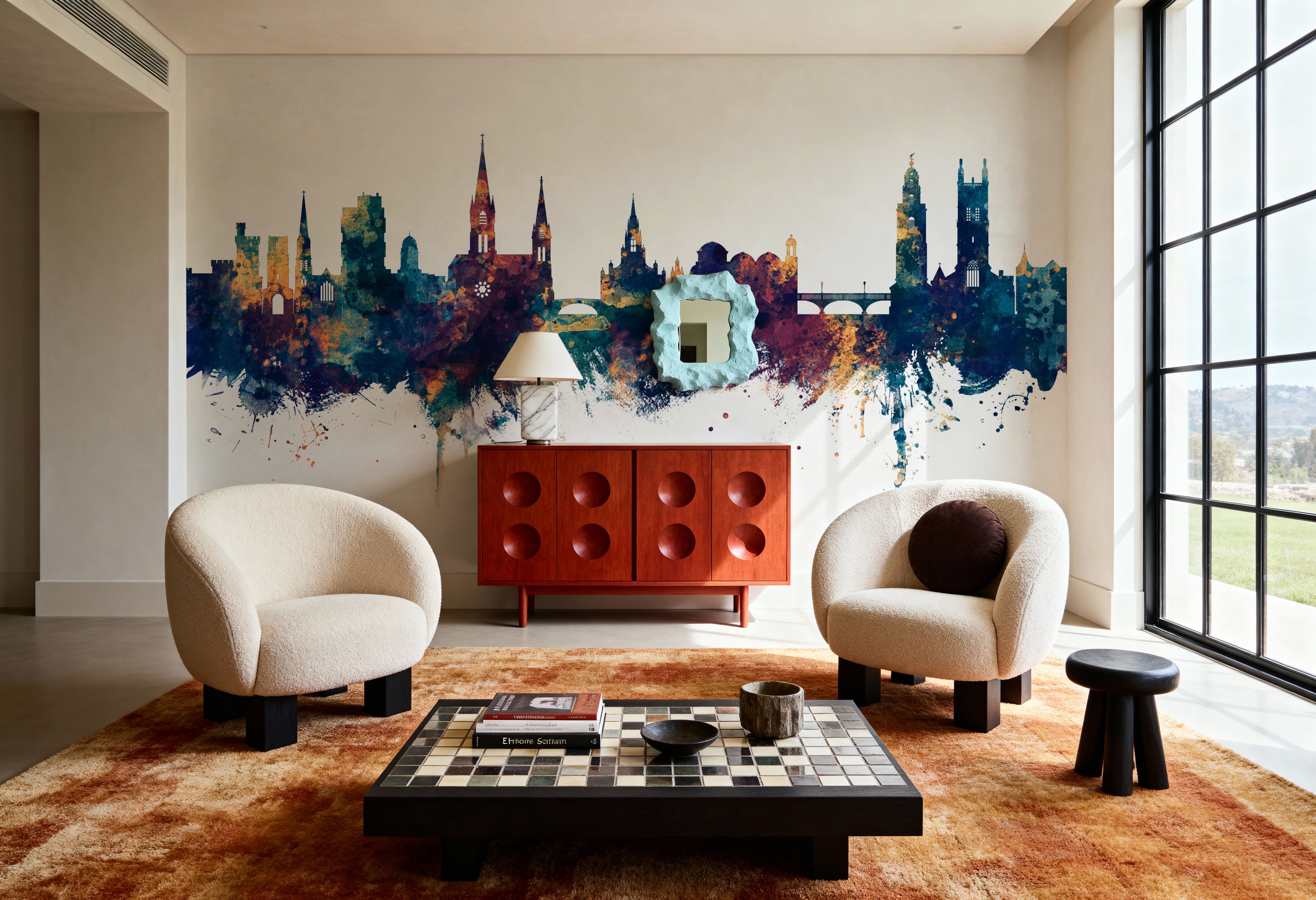 Cork Ireland Skyline Blue & Bronze