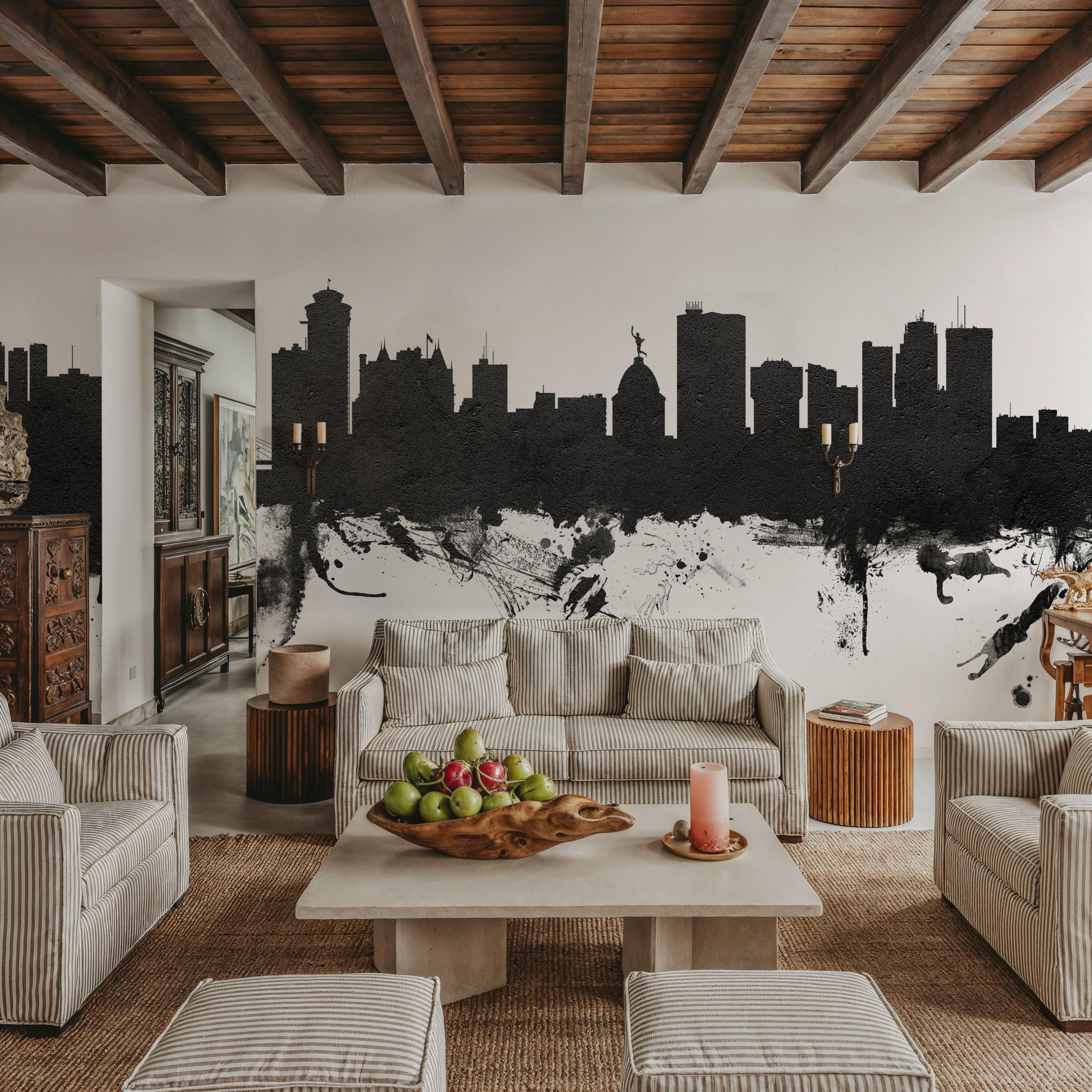 Winnipeg Canada Skyline Black & White