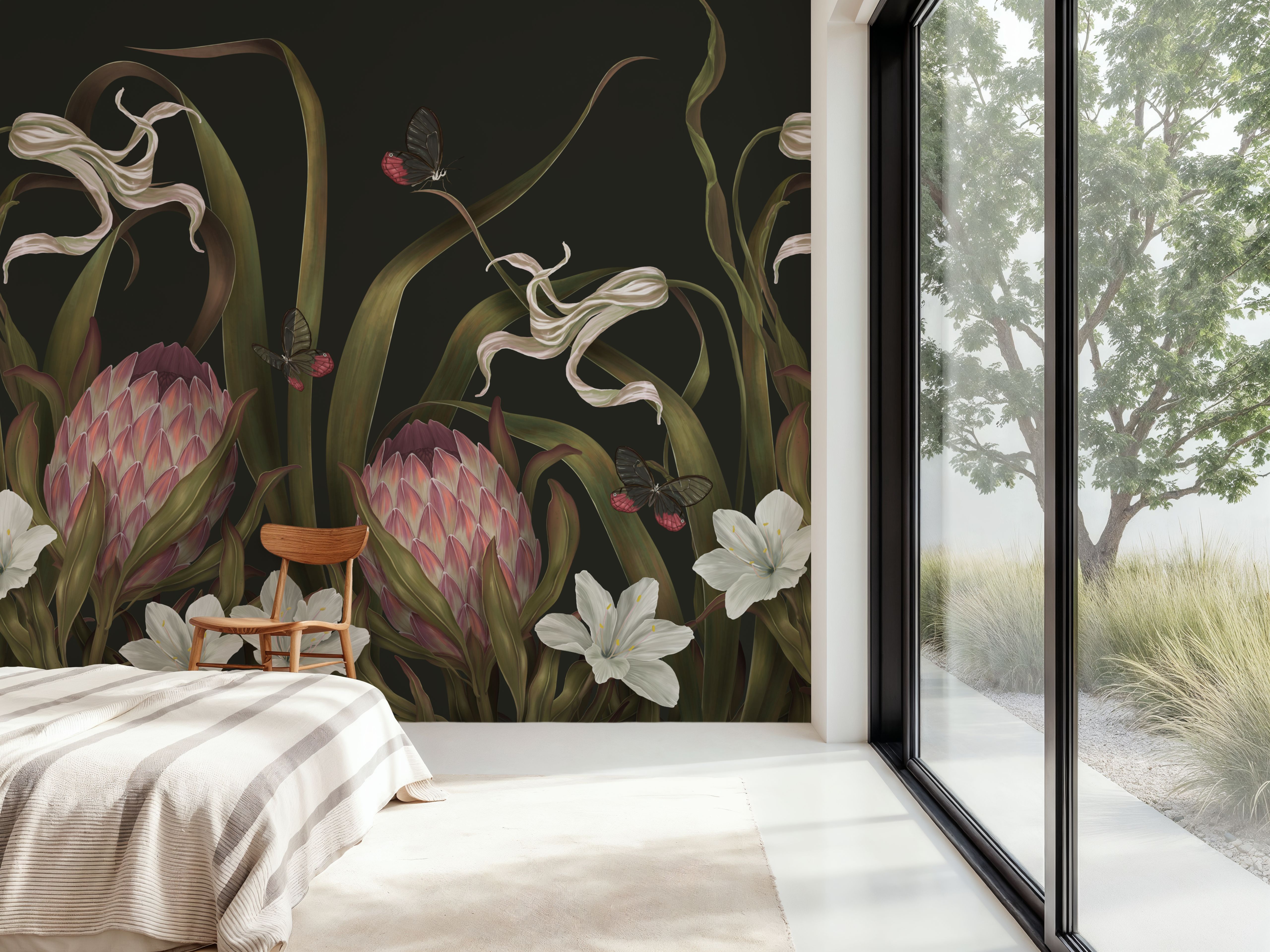 Protea Buds and Butterflies