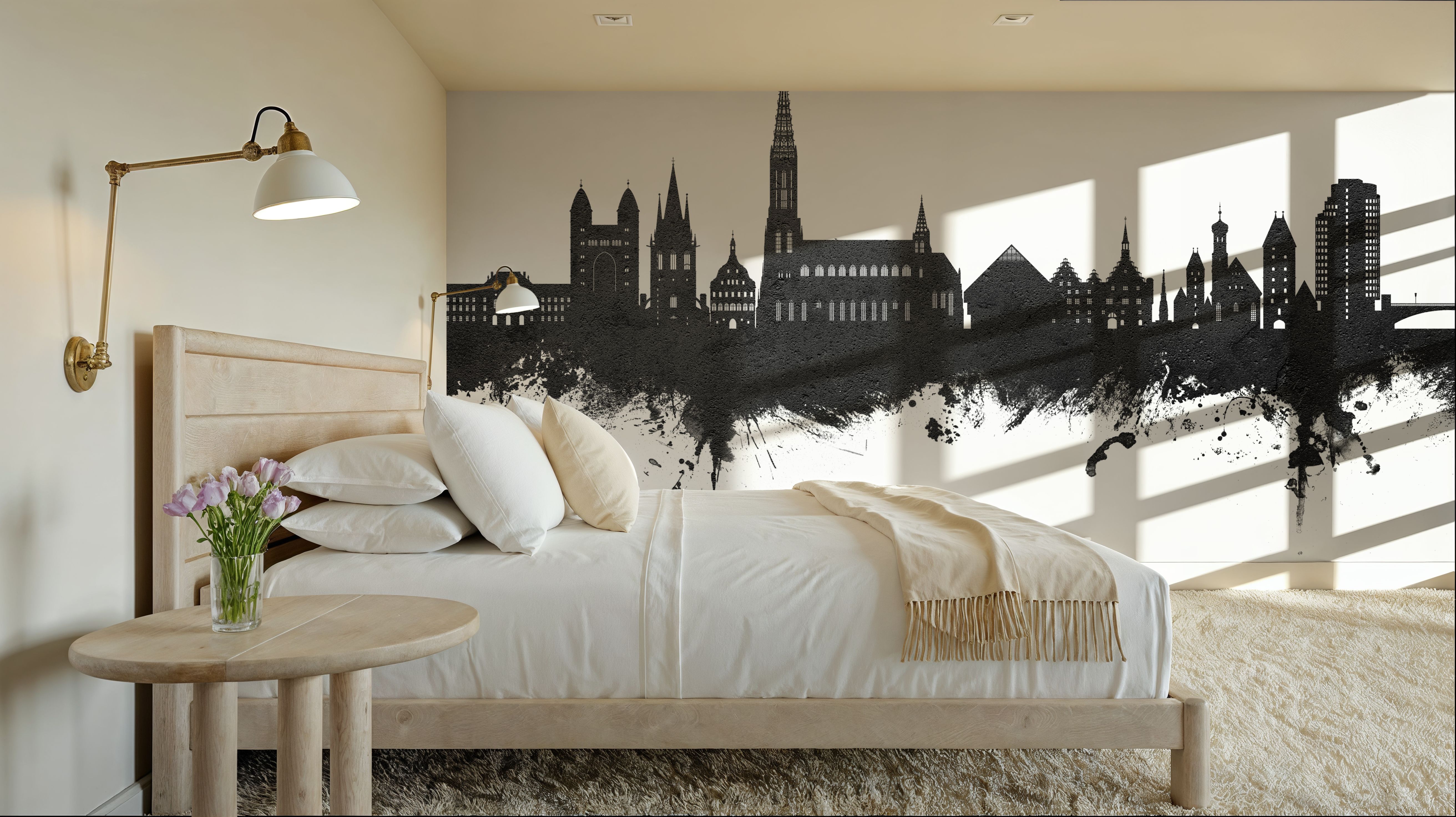 Ulm Germany Skyline Black & White