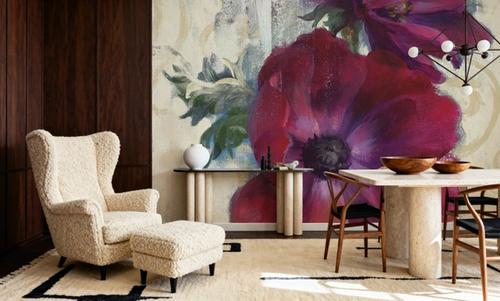 Rich Anemones I on Ivory