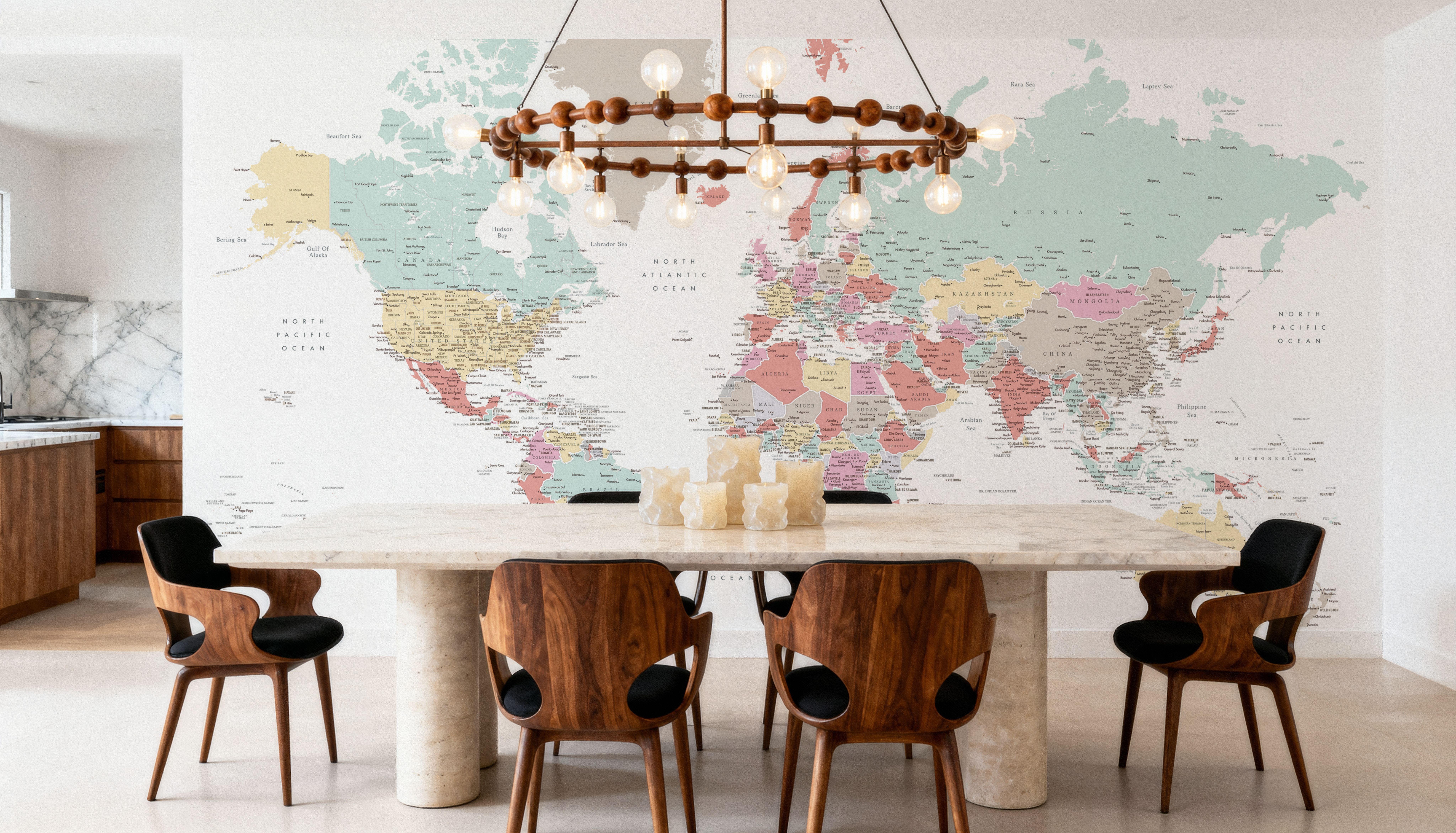 World Map Cities - Pastella