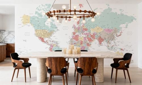 World Map Cities - Pastella