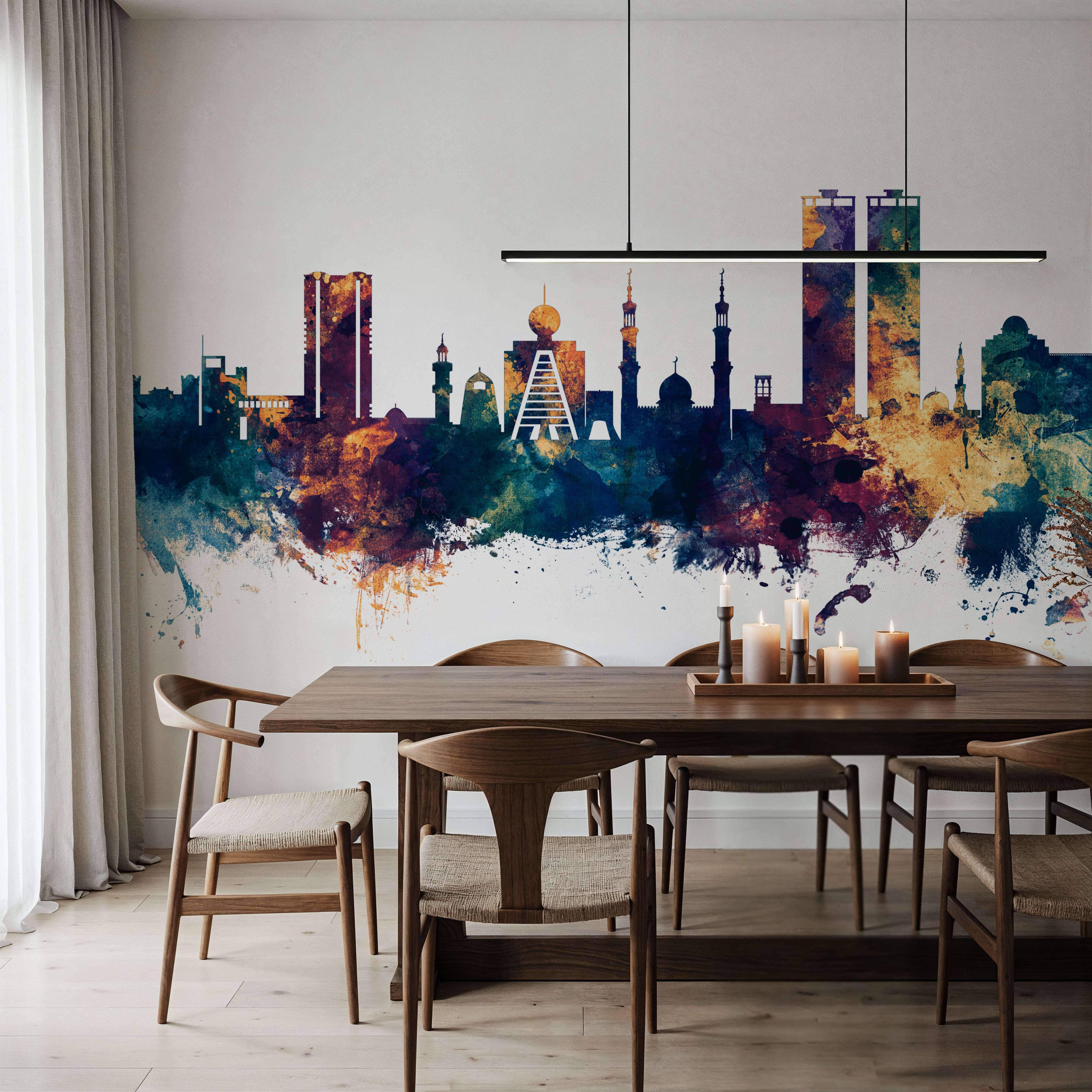 Ras Al Khaimah Skyline Blue & Bronze