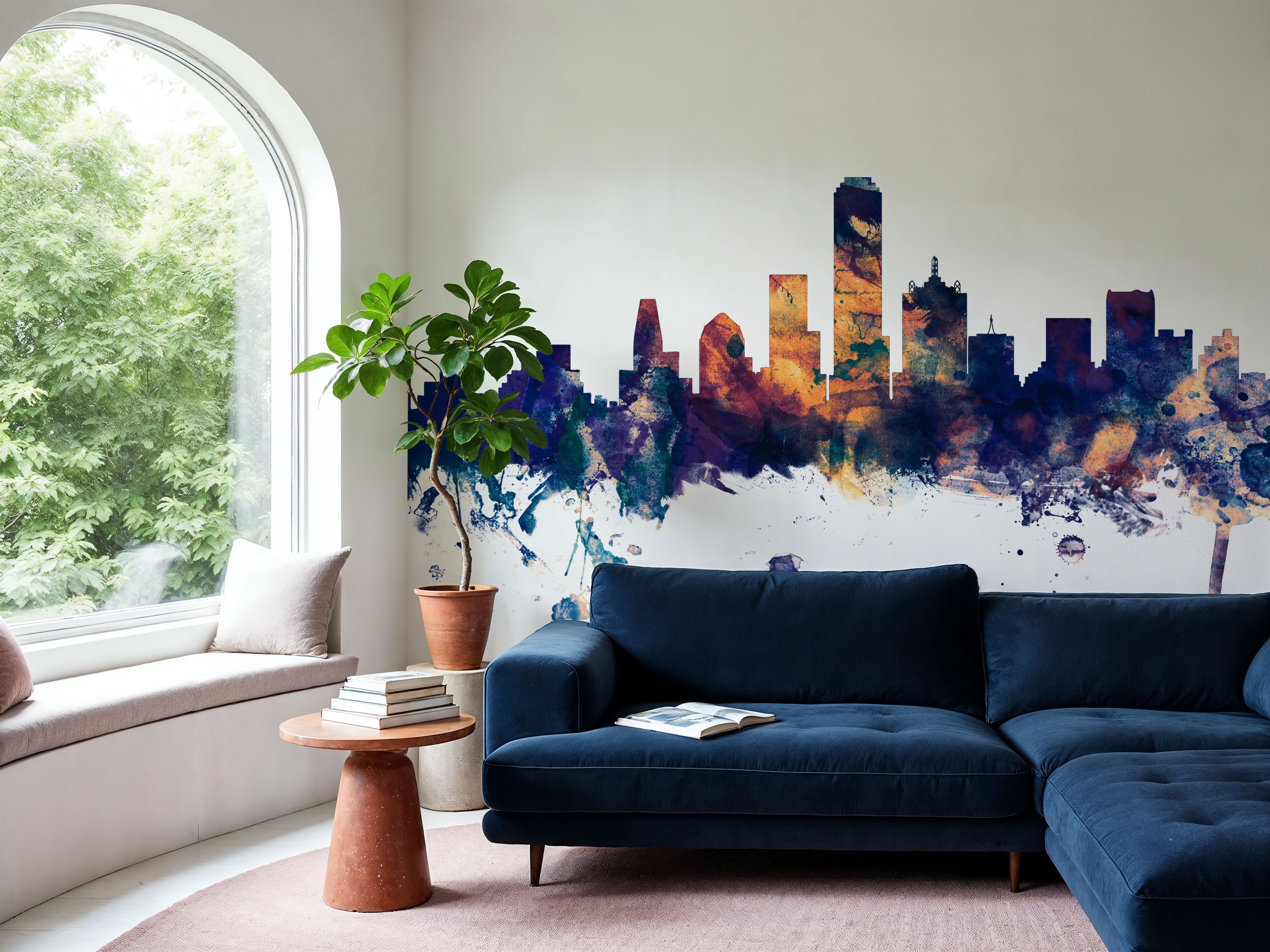 Dallas Skyline Blue & Bronze