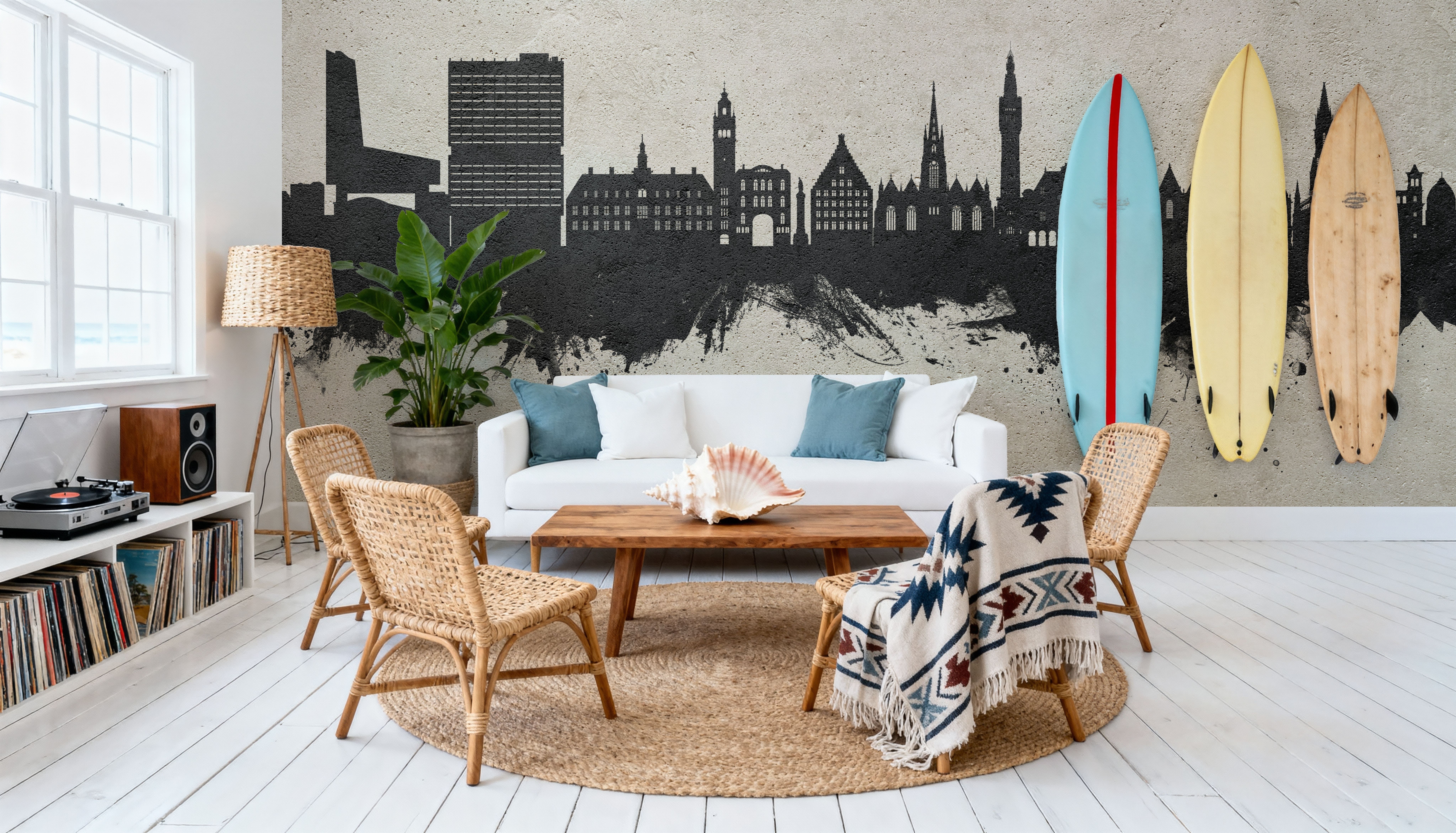 Lille France Skyline Concrete, Papier peint