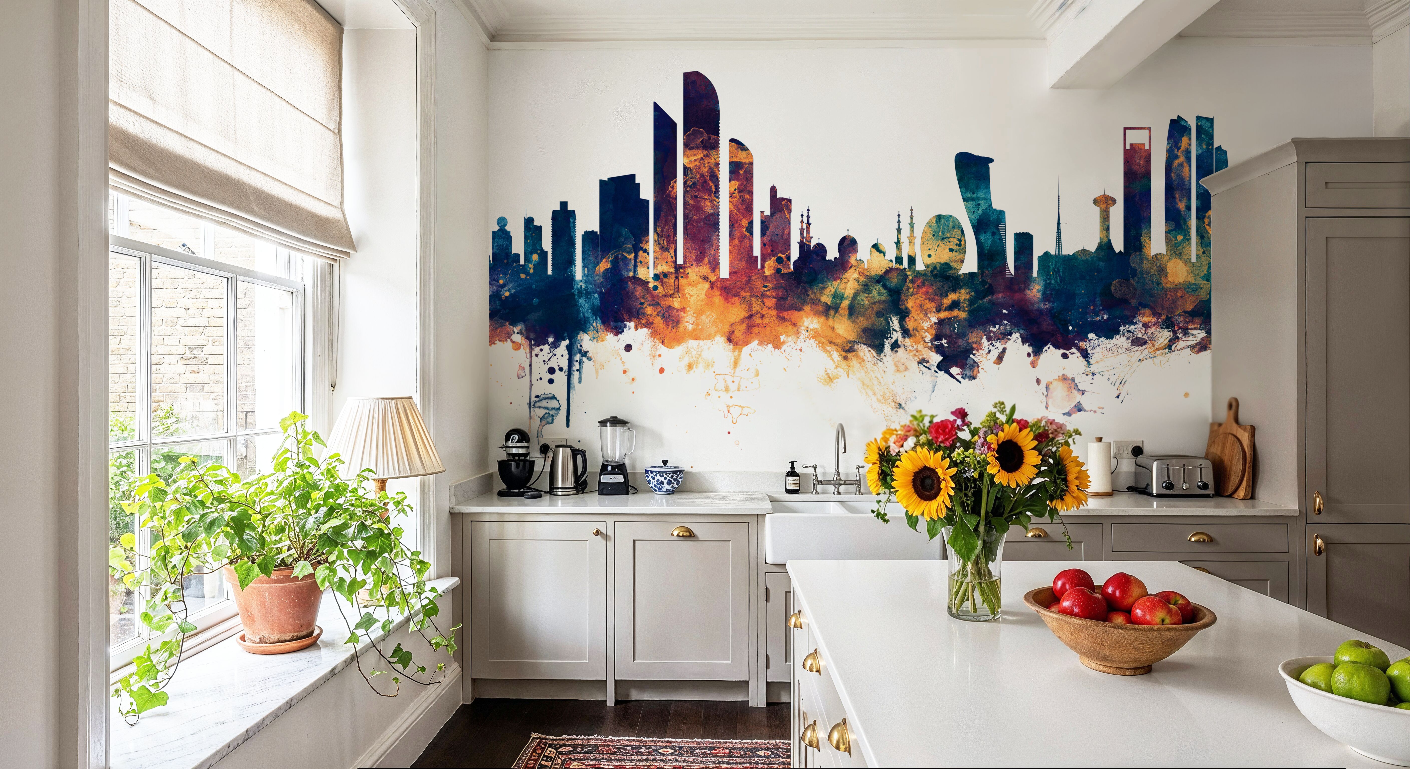 Abu Dhabi Skyline Blue & Bronze