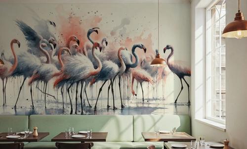 Elegance of Flamingos at Rest
