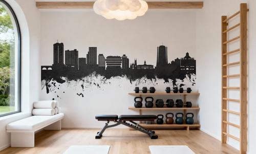Stamford Connecticut Skyline Black & White