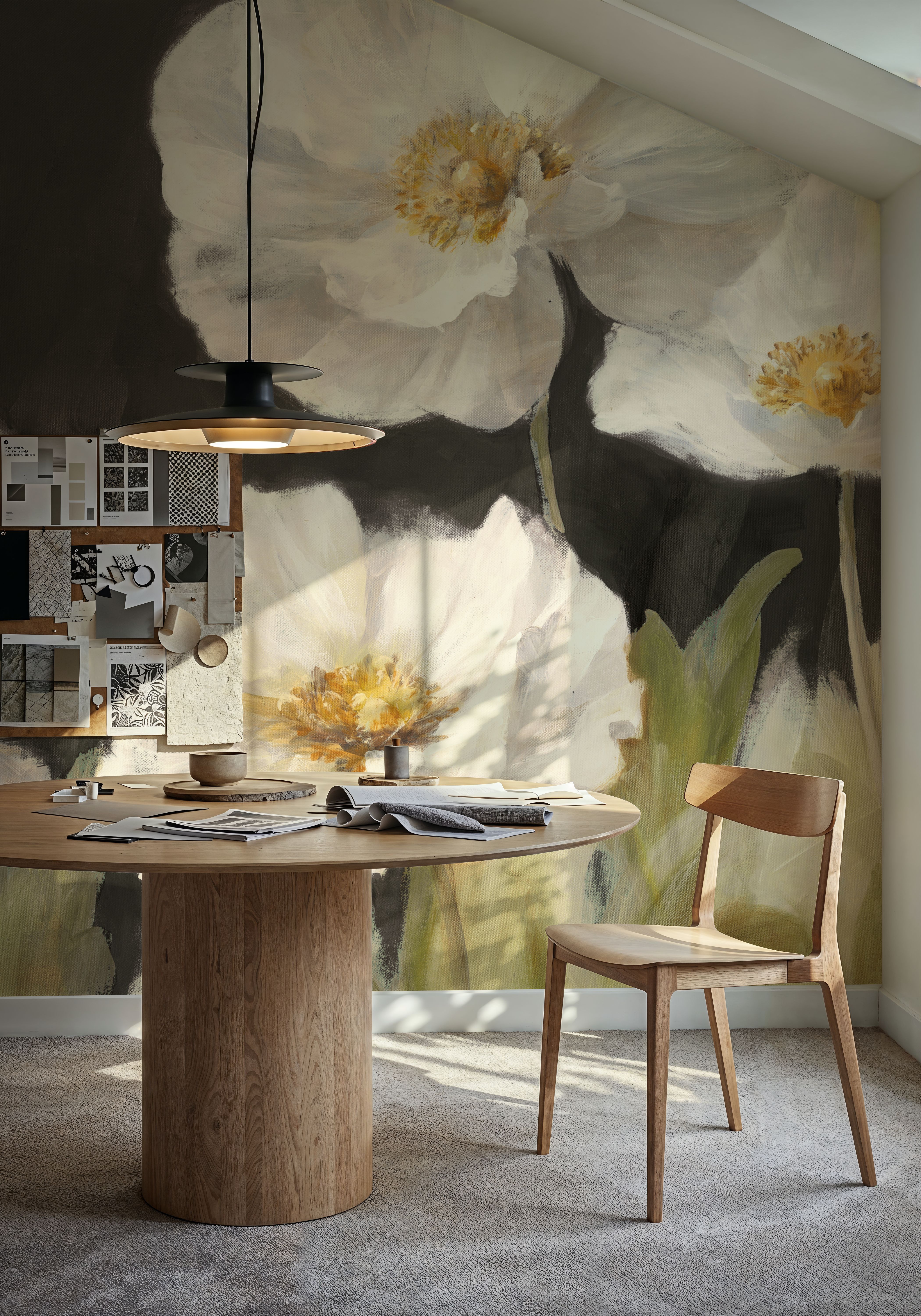 White Anemones on Black