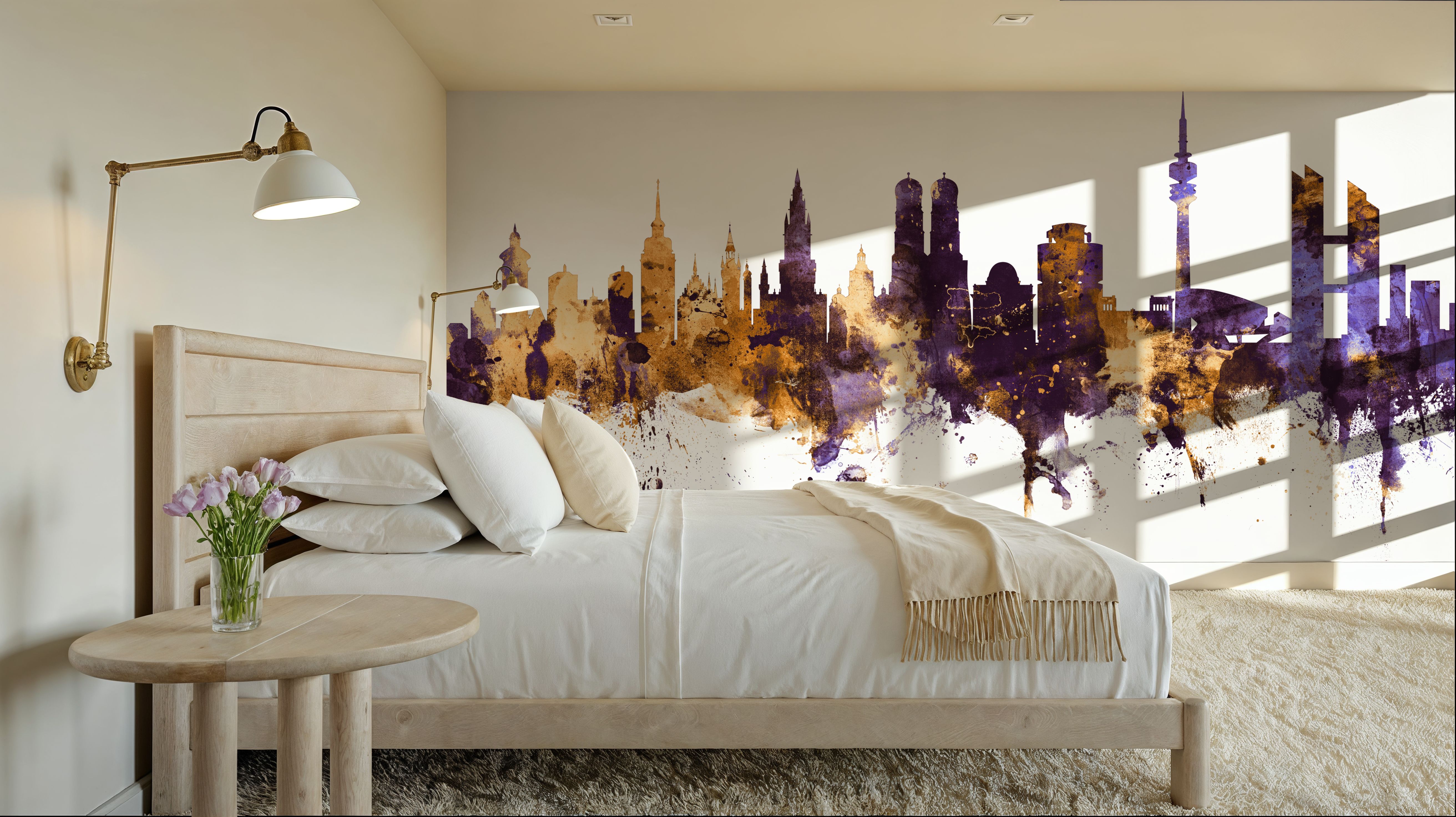 Munich Skyline Purple & Gold