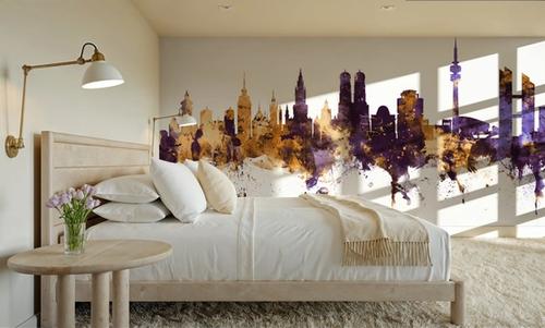 Munich Skyline Purple & Gold