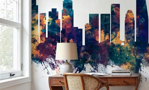 Los Angeles Skyline Blue & Bronze