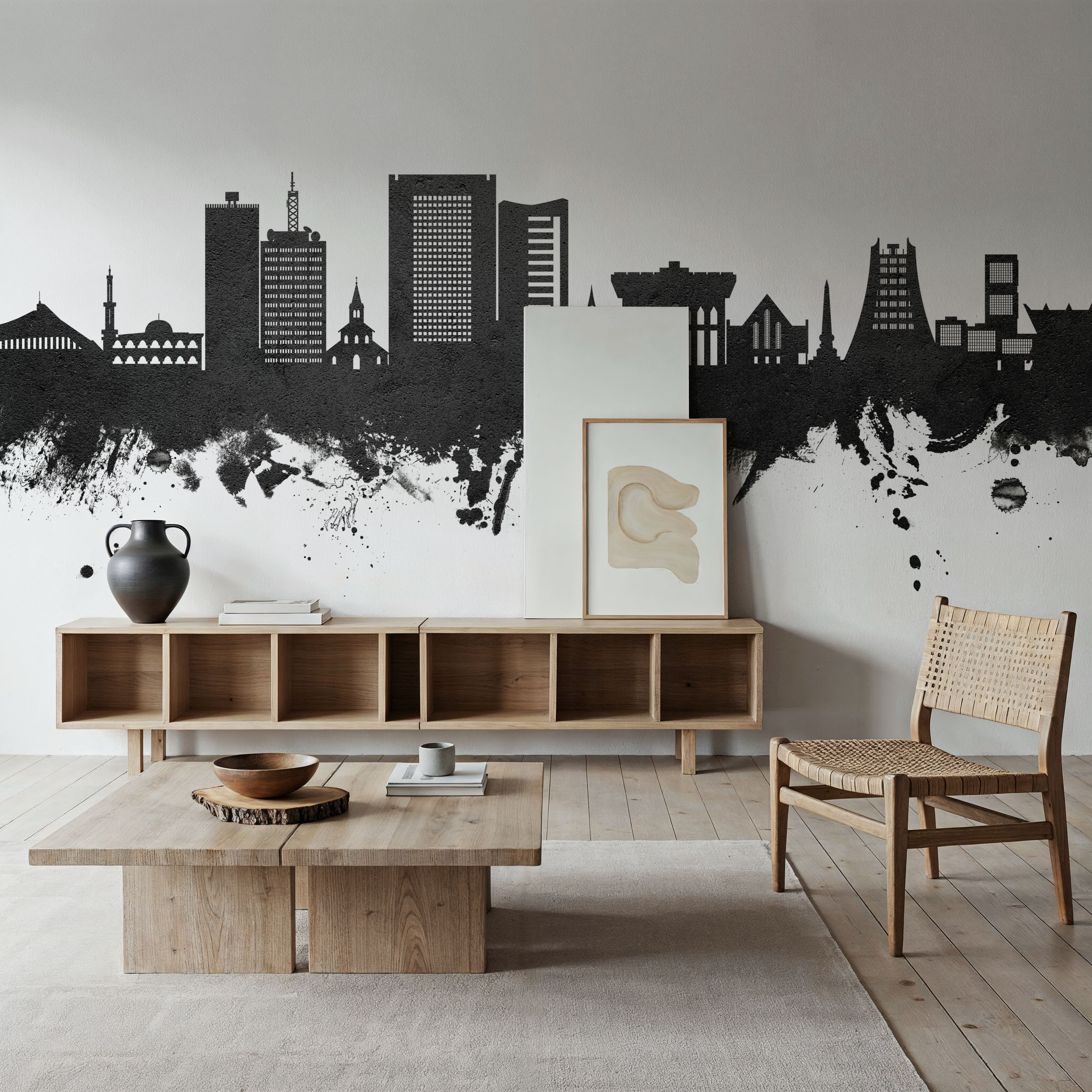 Yaoundé Cameroon Skyline Black & White