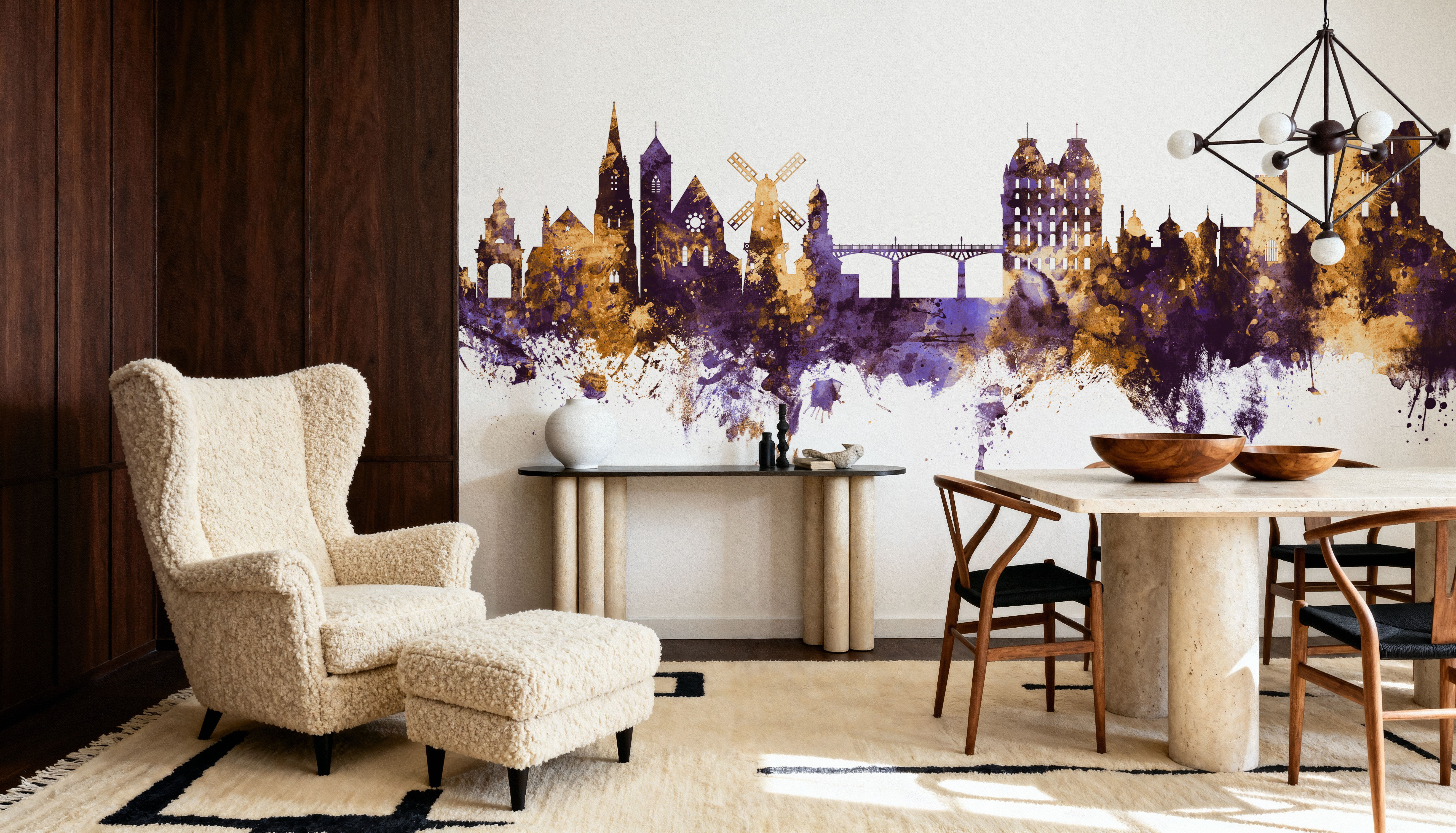 Scarborough England Skyline Purple & Gold