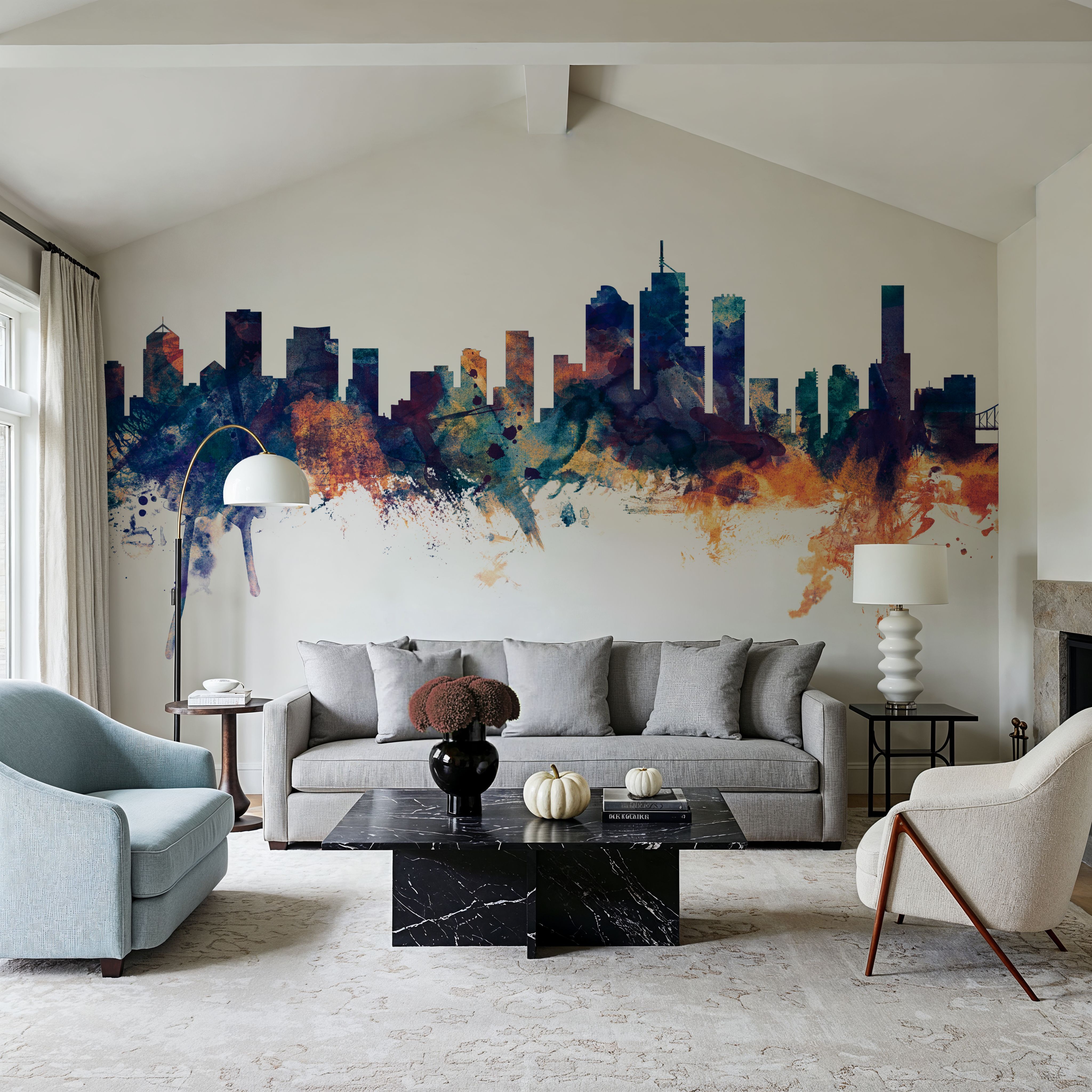 Brisbane Australia Skyline Blue & Bronze