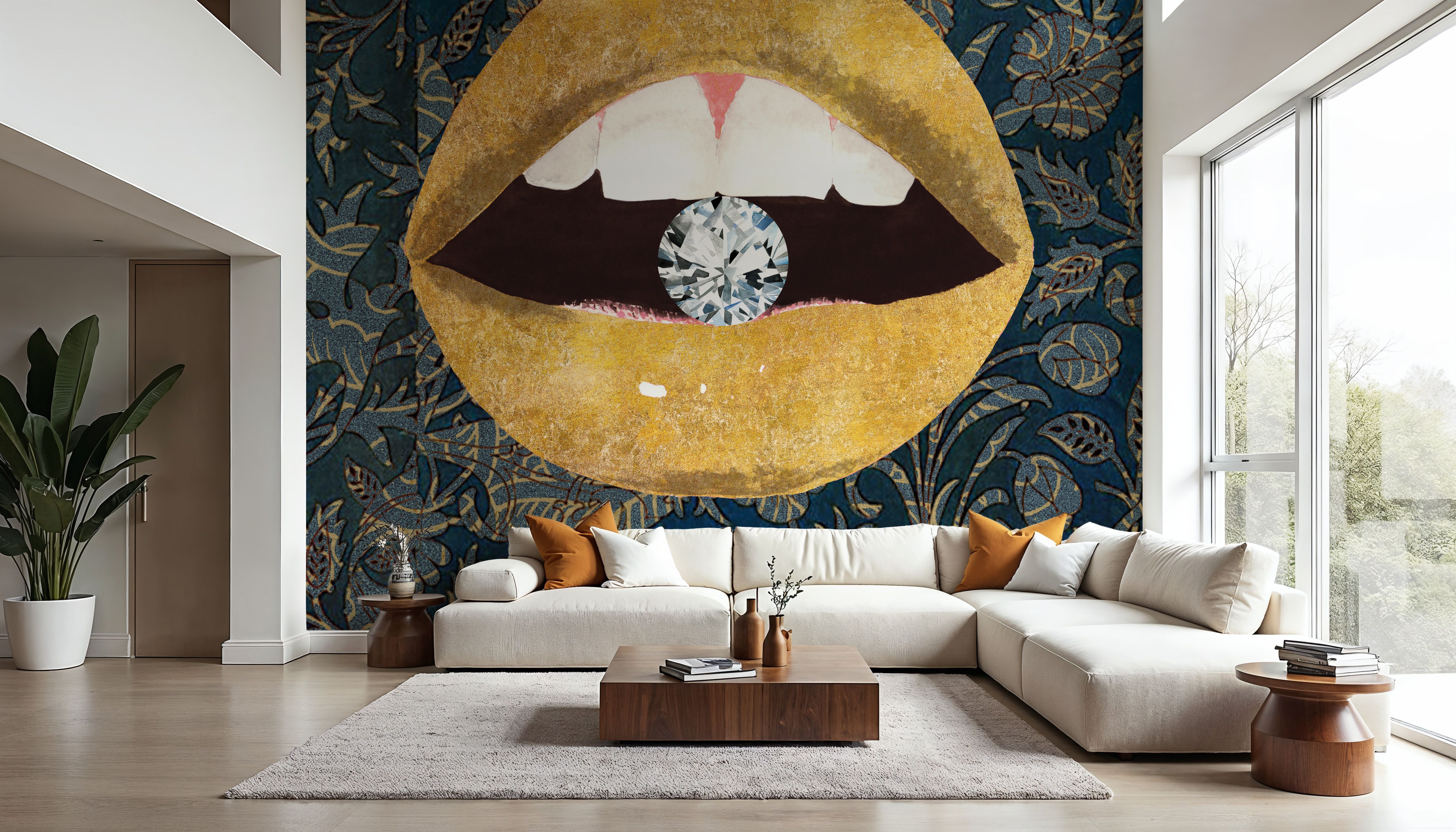 Gold Lips II Pattern, Tapet