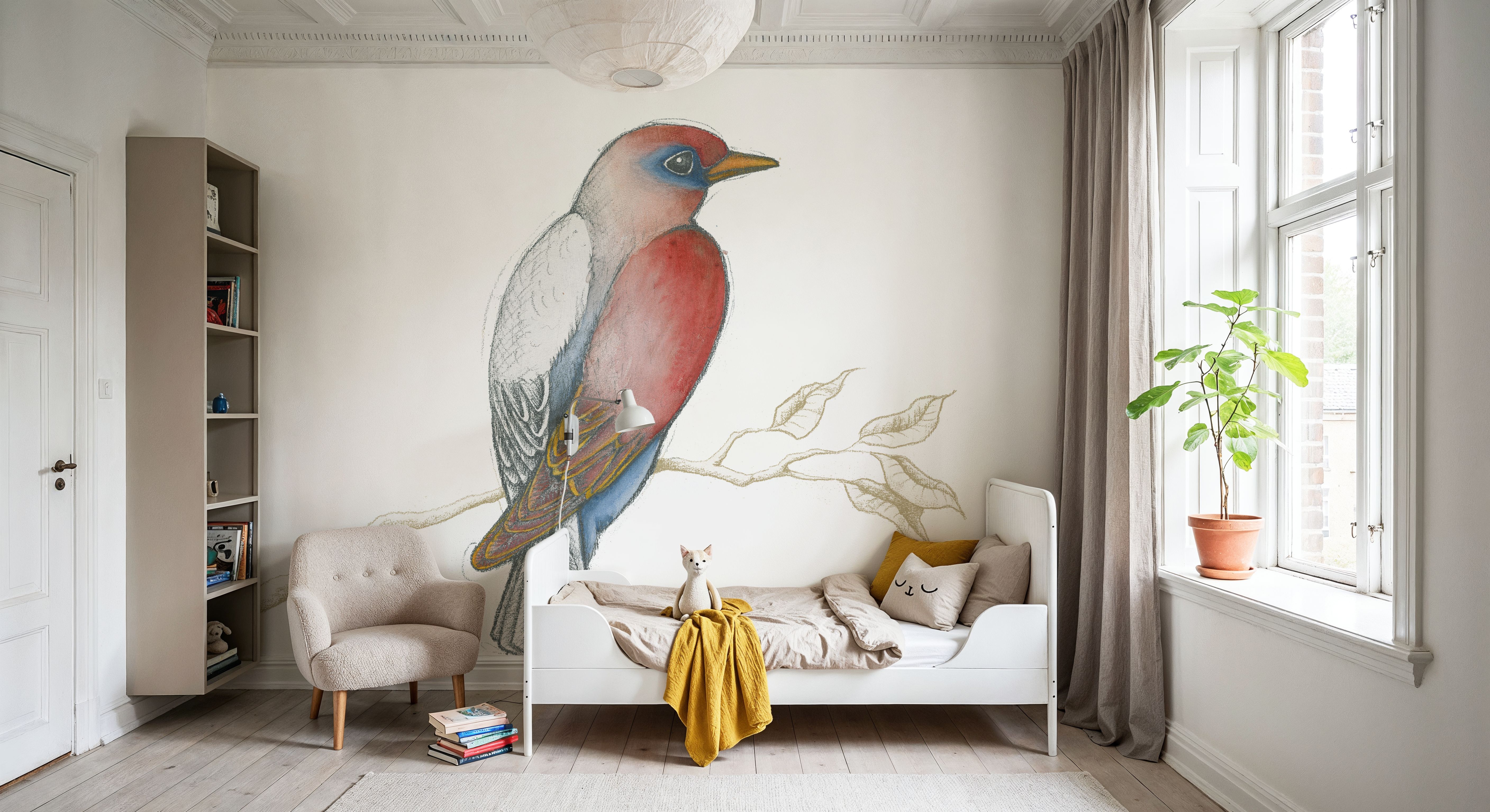 Arts and Crafts Birds I on White