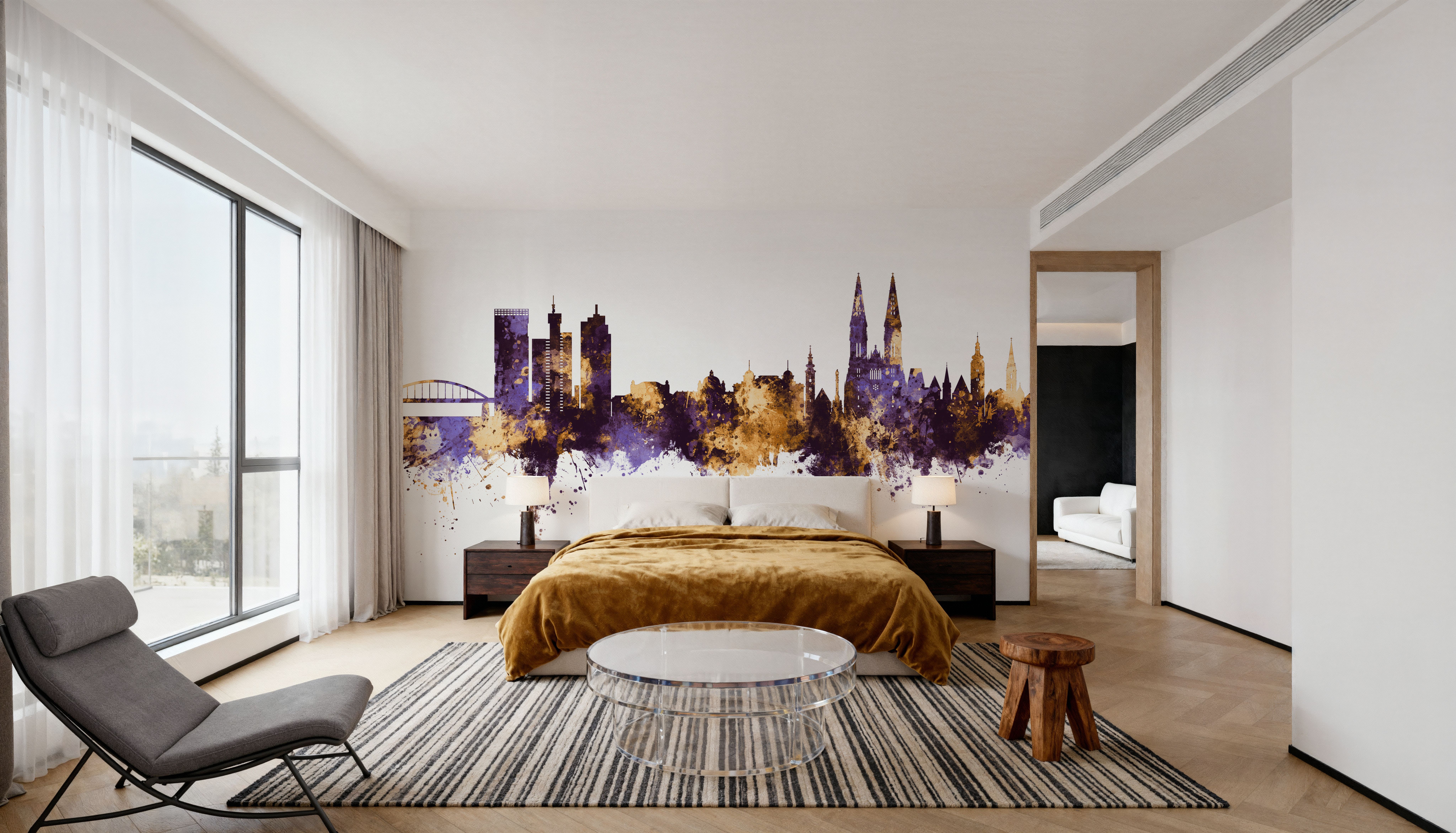 Zagreb Croatia Skyline Purple & Gold