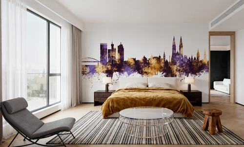 Zagreb Croatia Skyline Purple & Gold