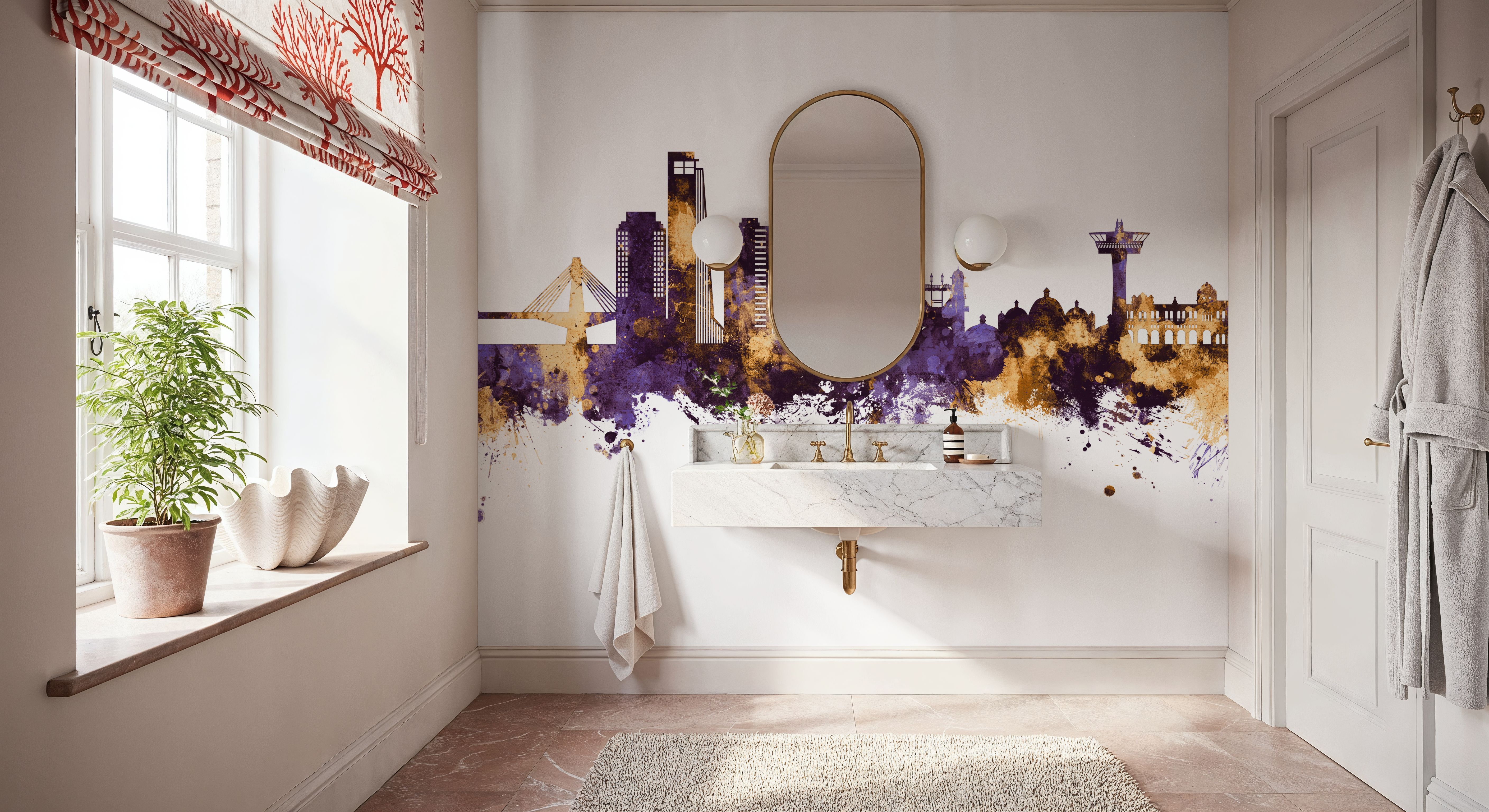 Chattogram Bangladesh Skyline Purple & Gold