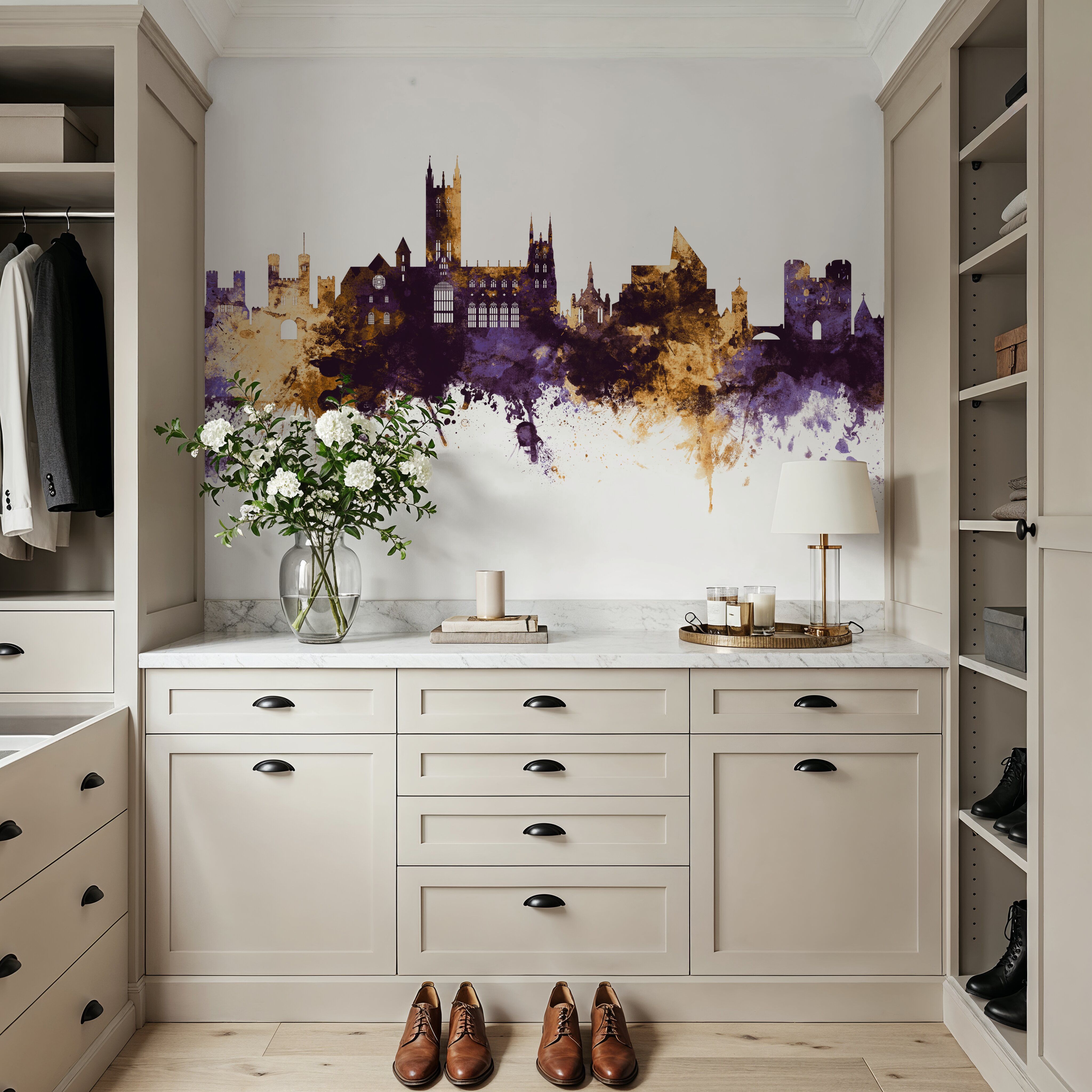 Canterbury England Skyline Purple & Gold