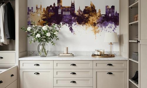 Canterbury England Skyline Purple & Gold