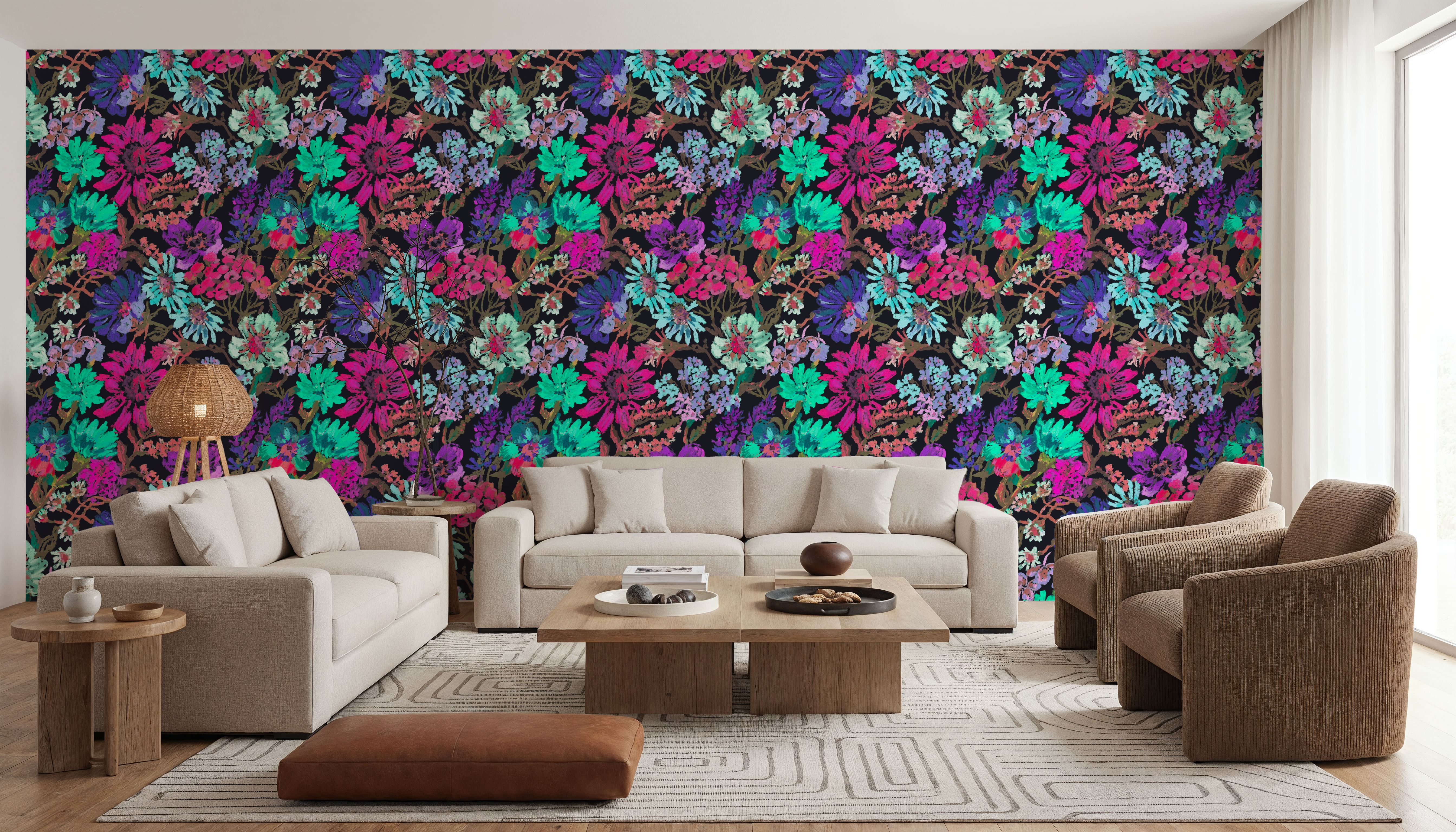 Meadow in Oil Pastel, Cerise