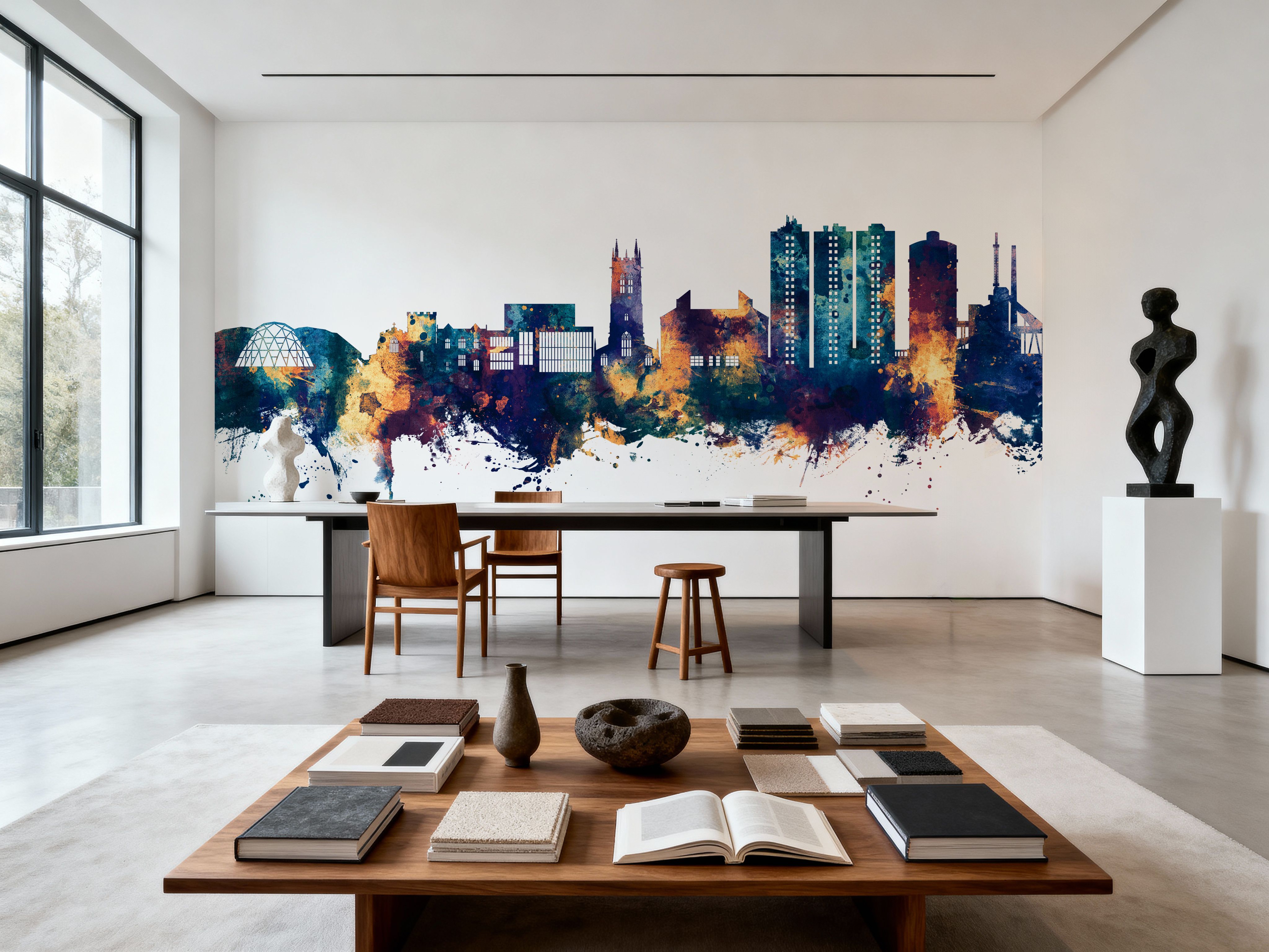 Scunthorpe England Skyline Blue & Bronze