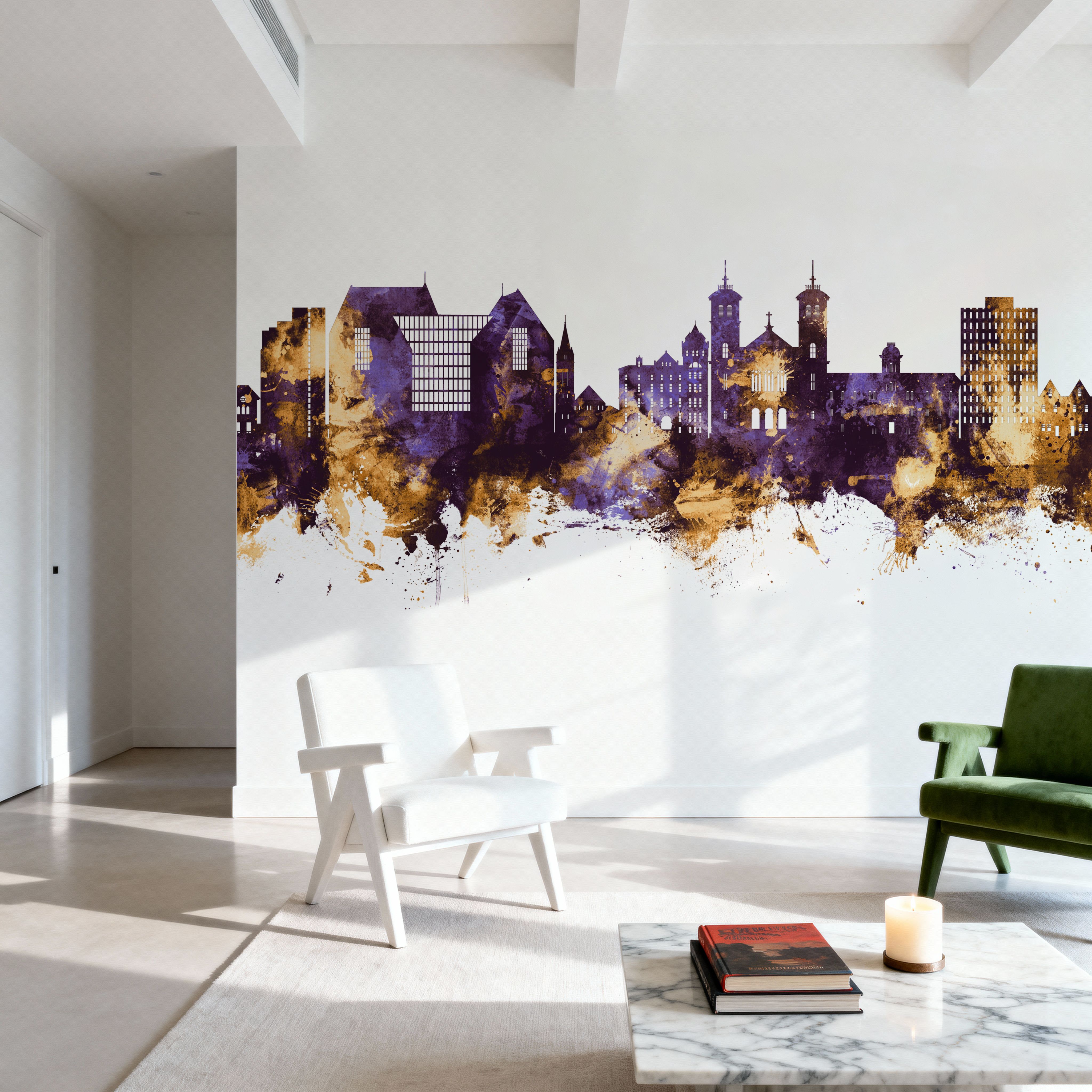 St John's Canada Skyline Purple & Gold
