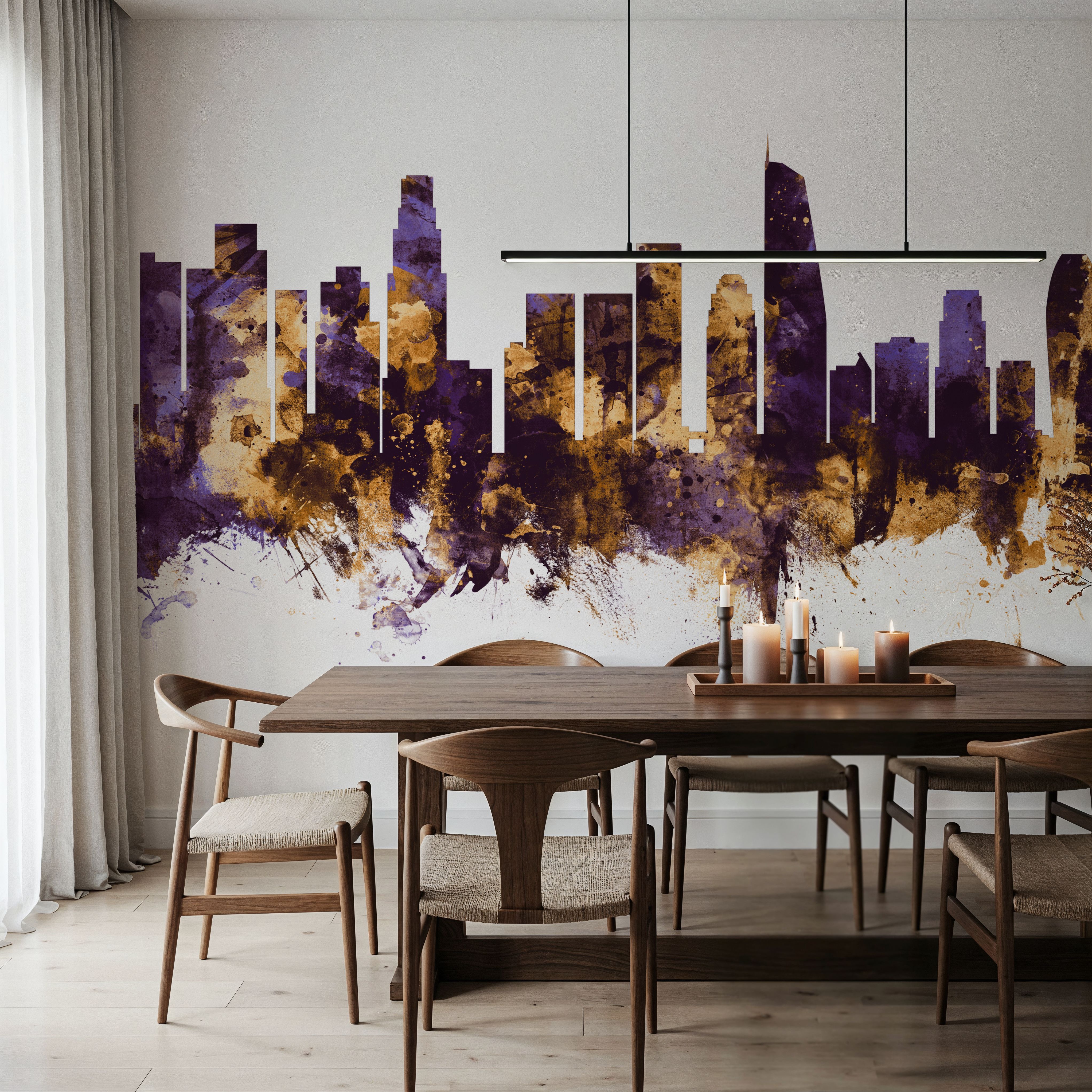 Los Angeles Skyline Purple & Gold