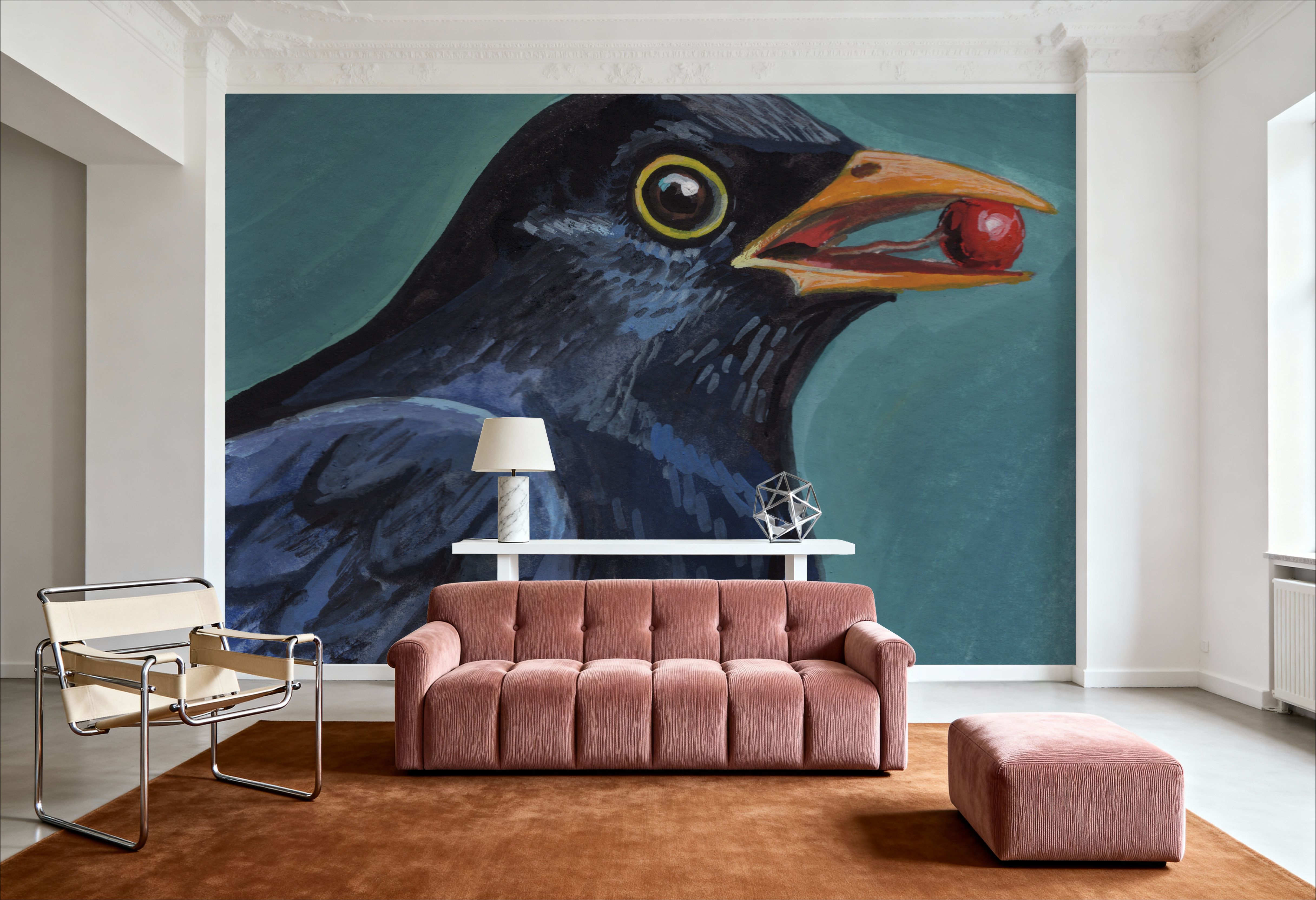 Black Bird With A Berry
