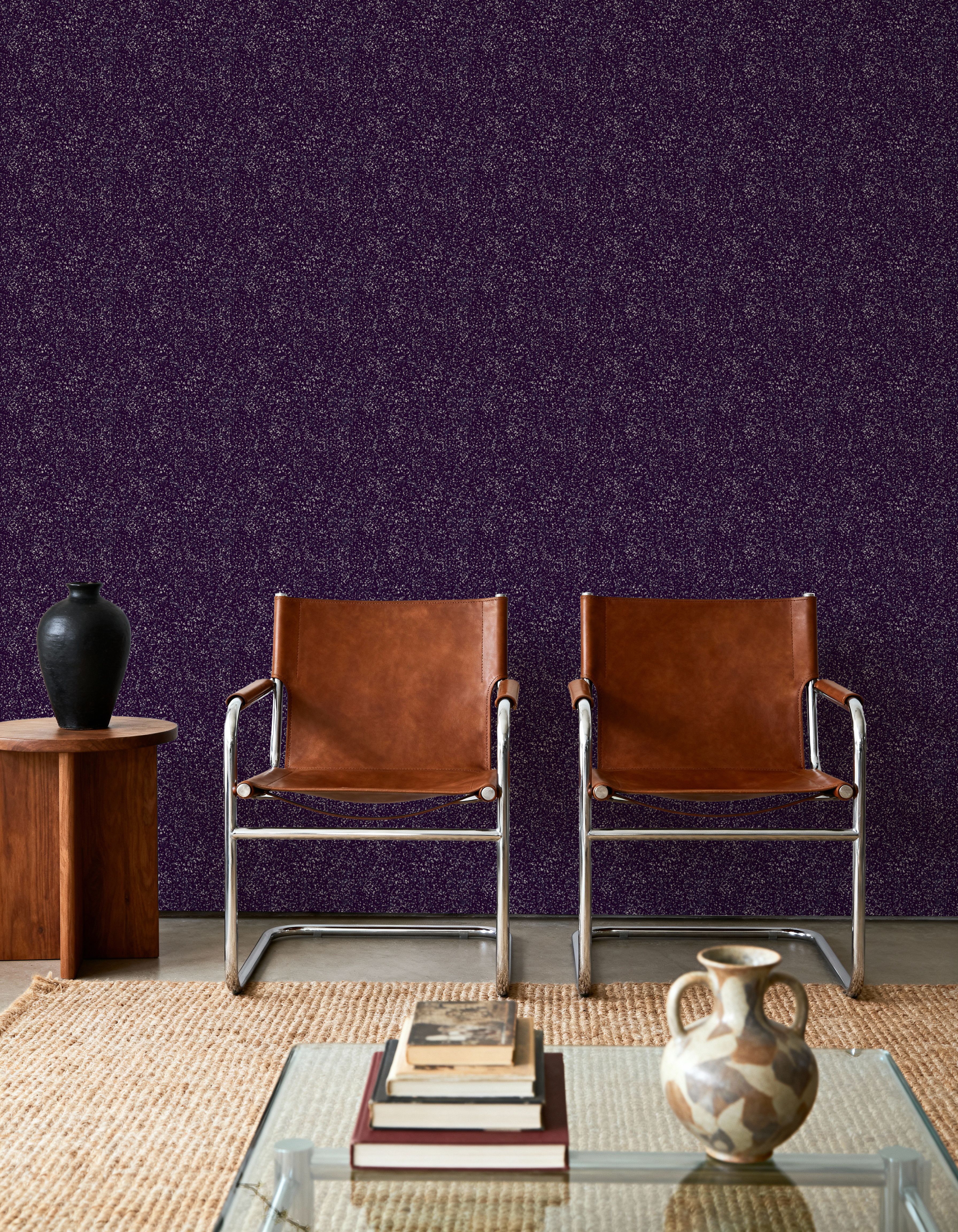 Speckled Stardust, Plum, Papel de parede