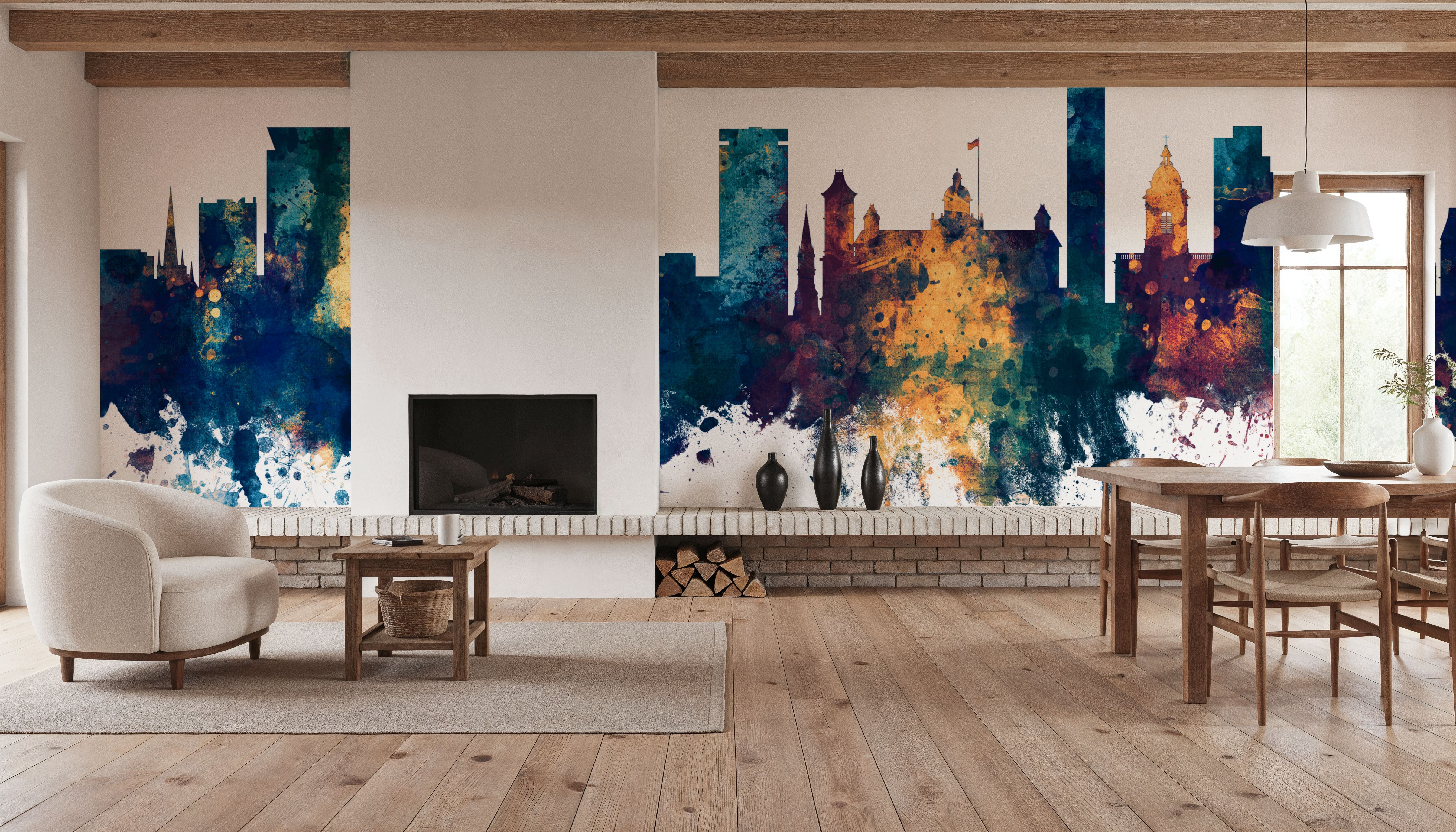 Birmingham England Skyline Blue & Bronze