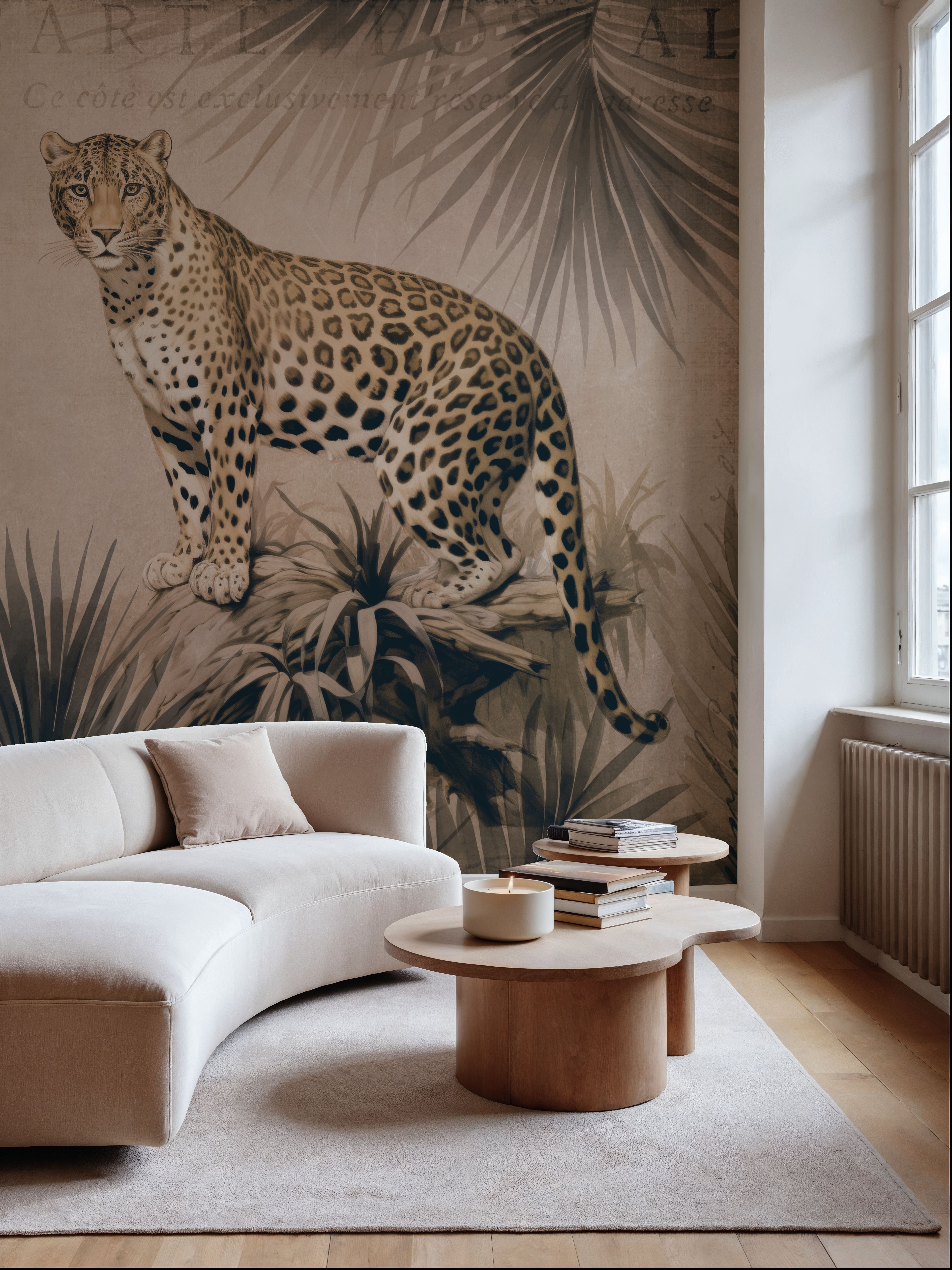Cheetahs Tropical Jungle Monochrome