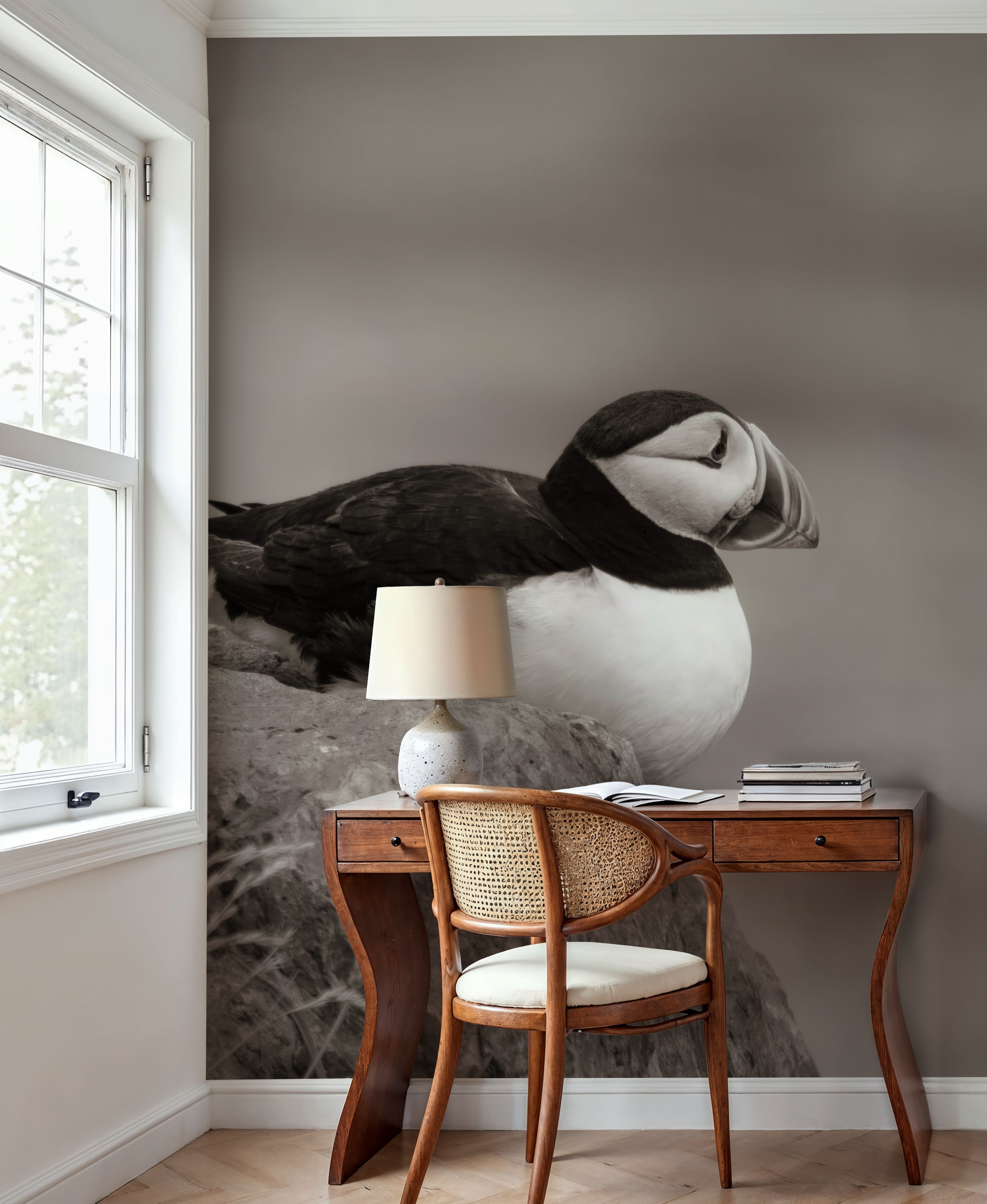 Atlantic Puffin Resting Sepia