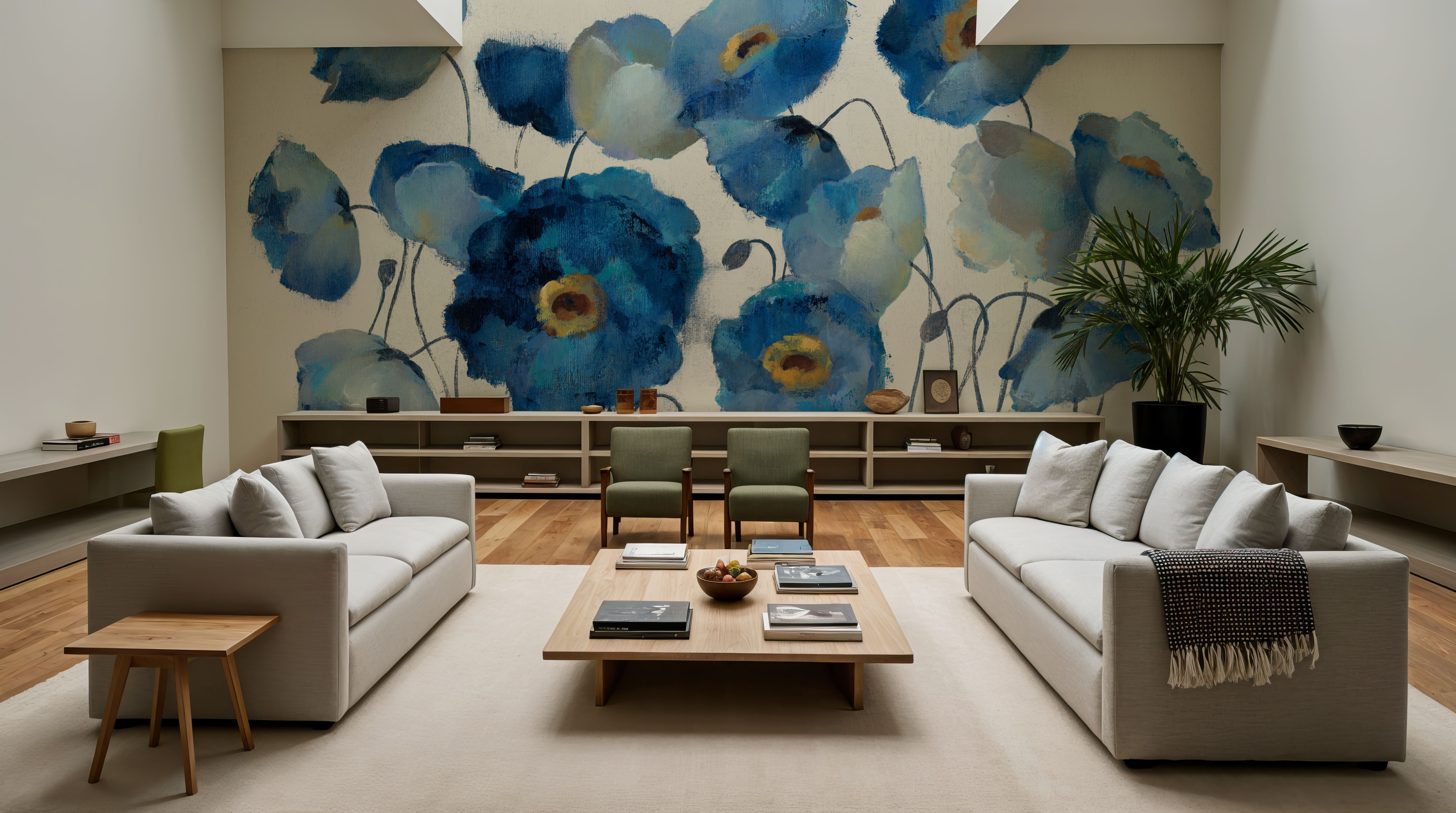 Aquamarine Floral on Cream