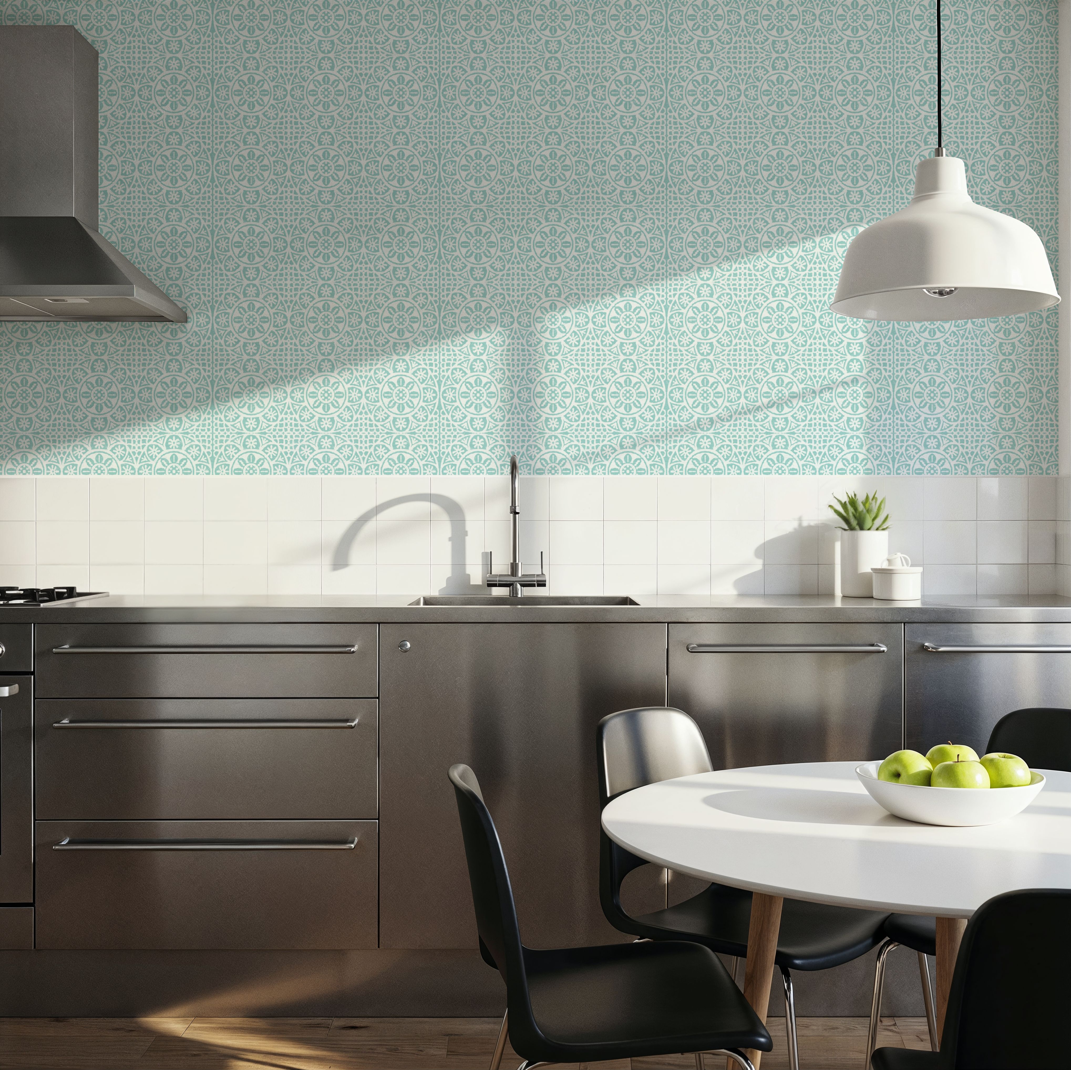 Amadora Symetry Light Blue, Behang