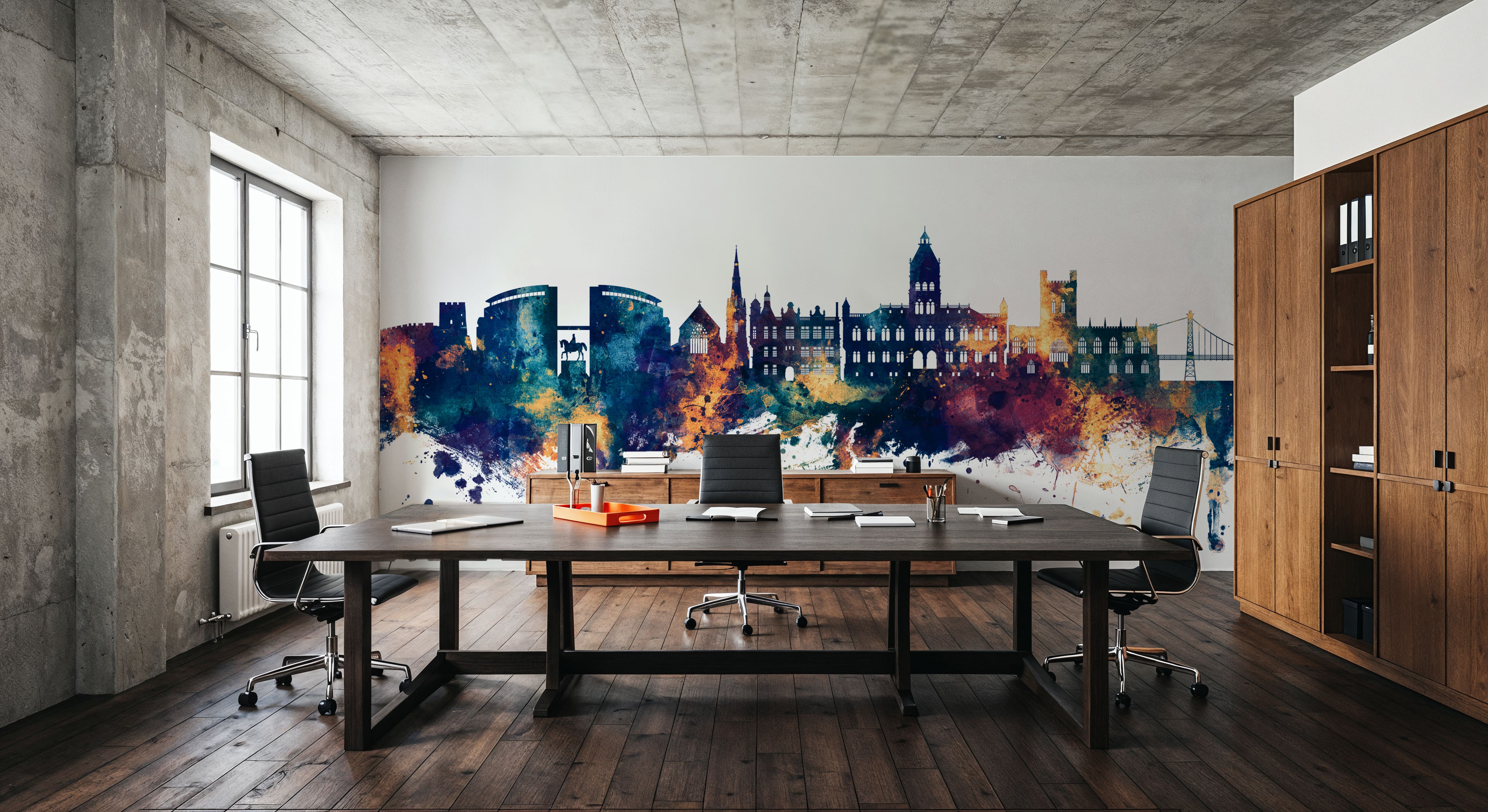 Chester England Skyline Blue & Bronze