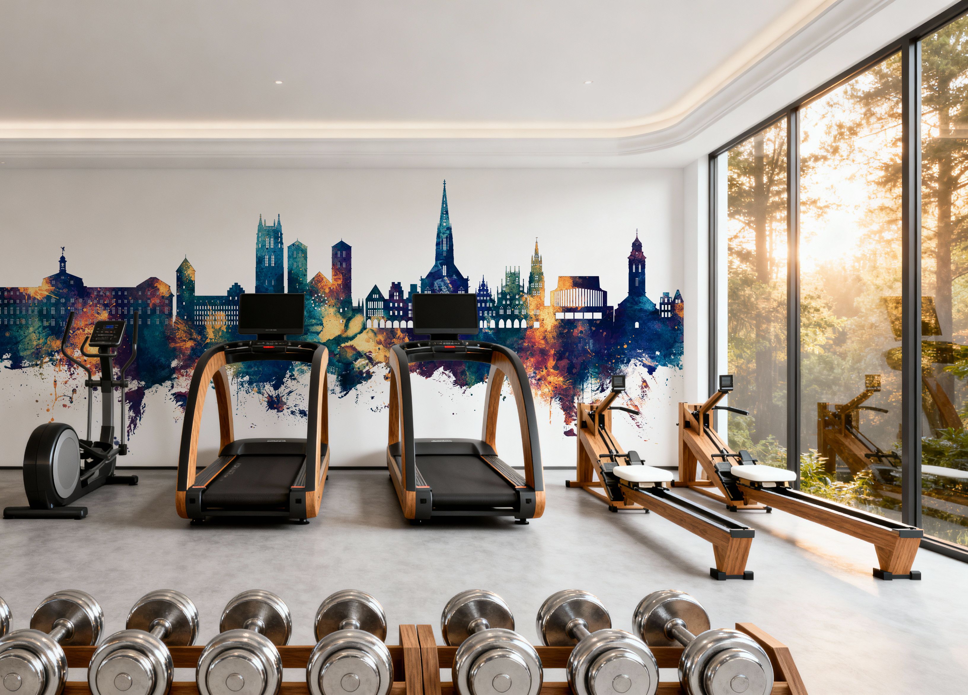 Münster Germany Skyline Blue & Bronze