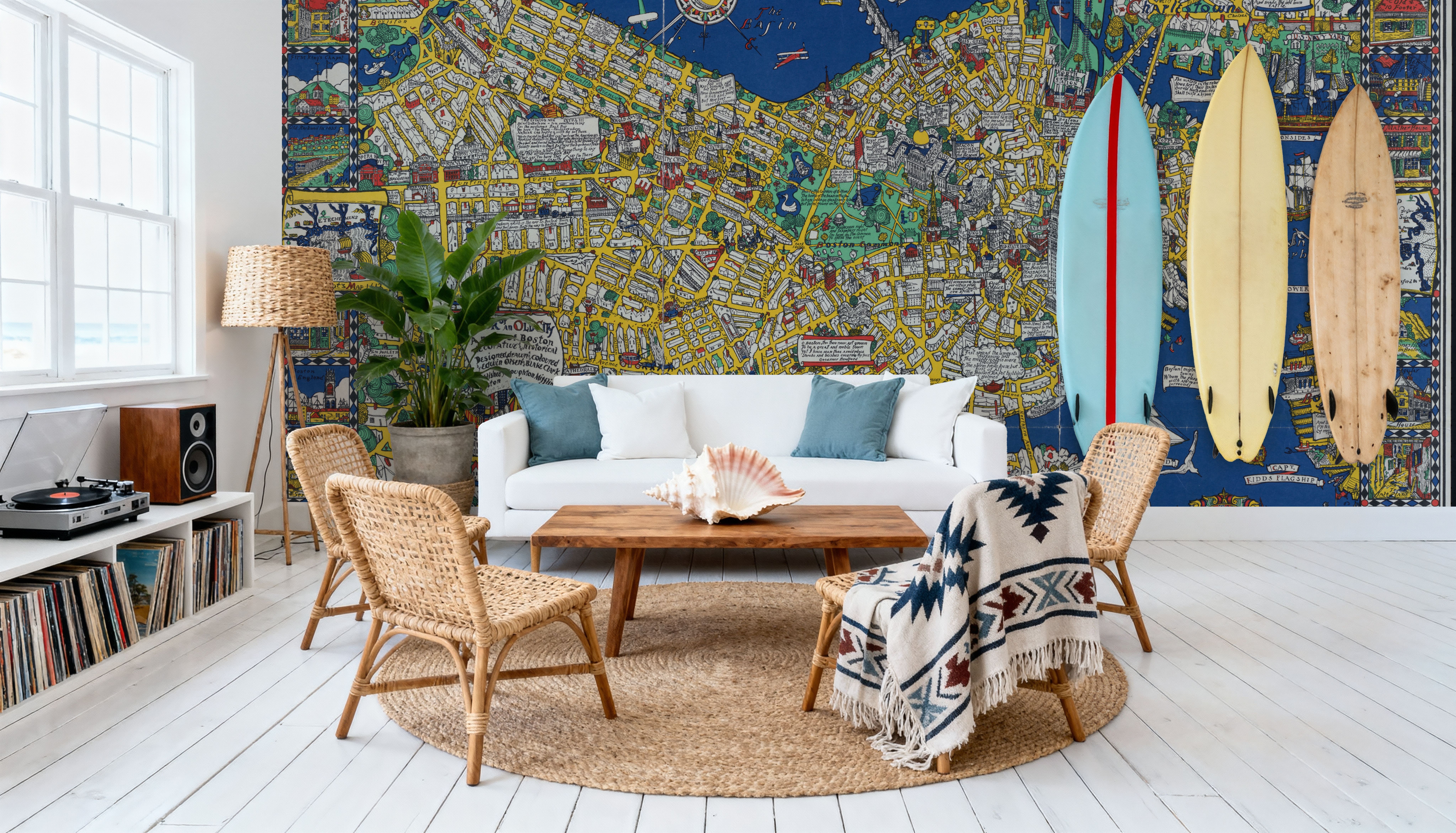 Decorative Boston Map